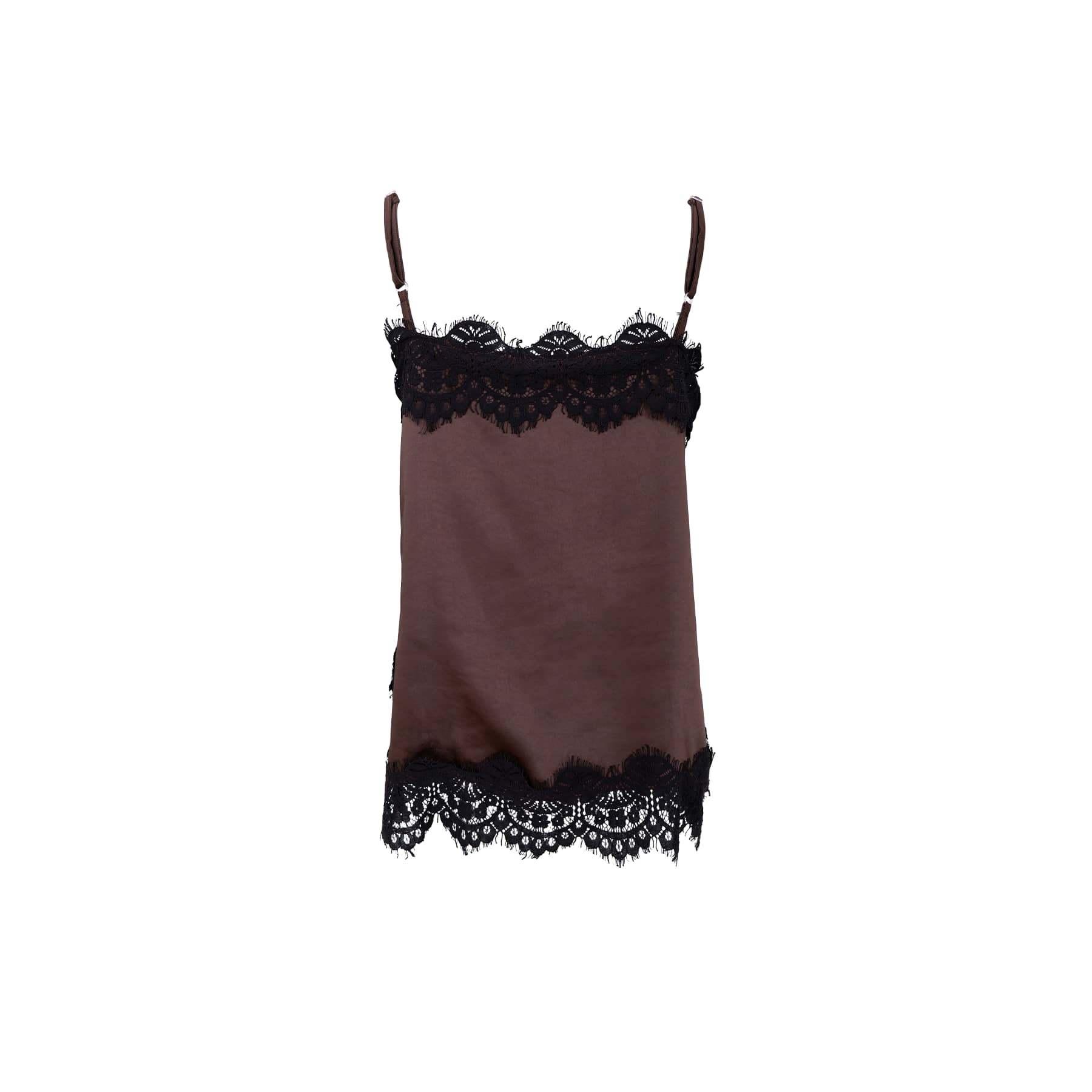 Evie Lace Strap Top - Coffee