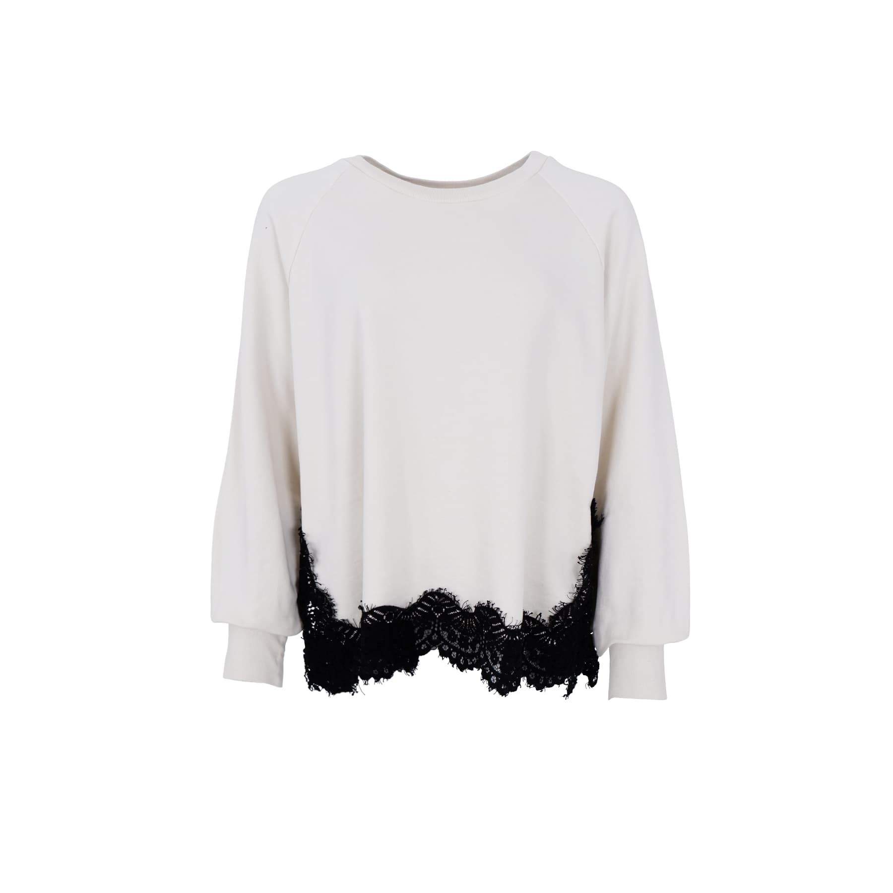 PREORDER-Evy lace sweatshirt - Off White