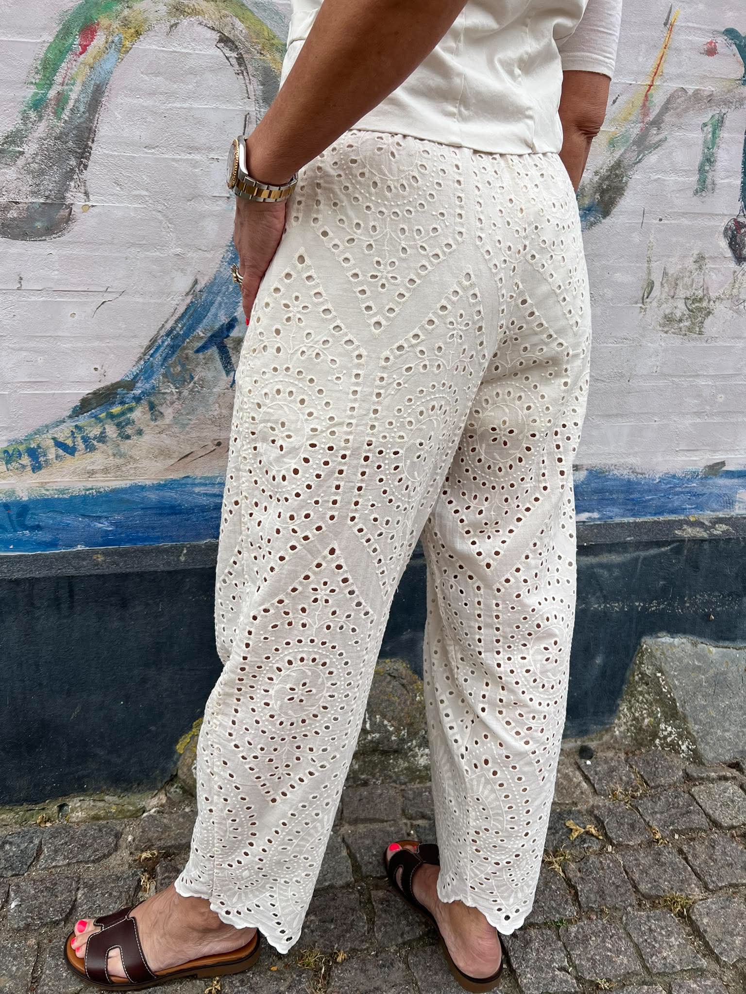 FREY barrel lace pant - Creme