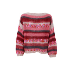 FONTANA multi striped jumper - Berry