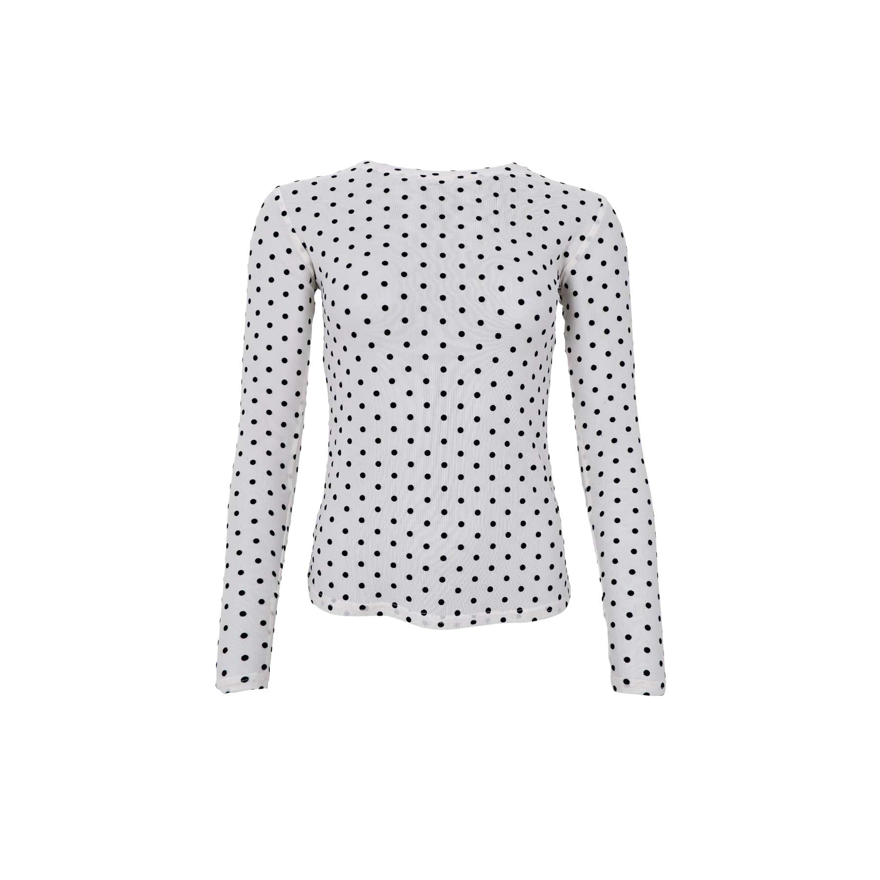 JENNIE Dotted Mesh Blouse - Off White
