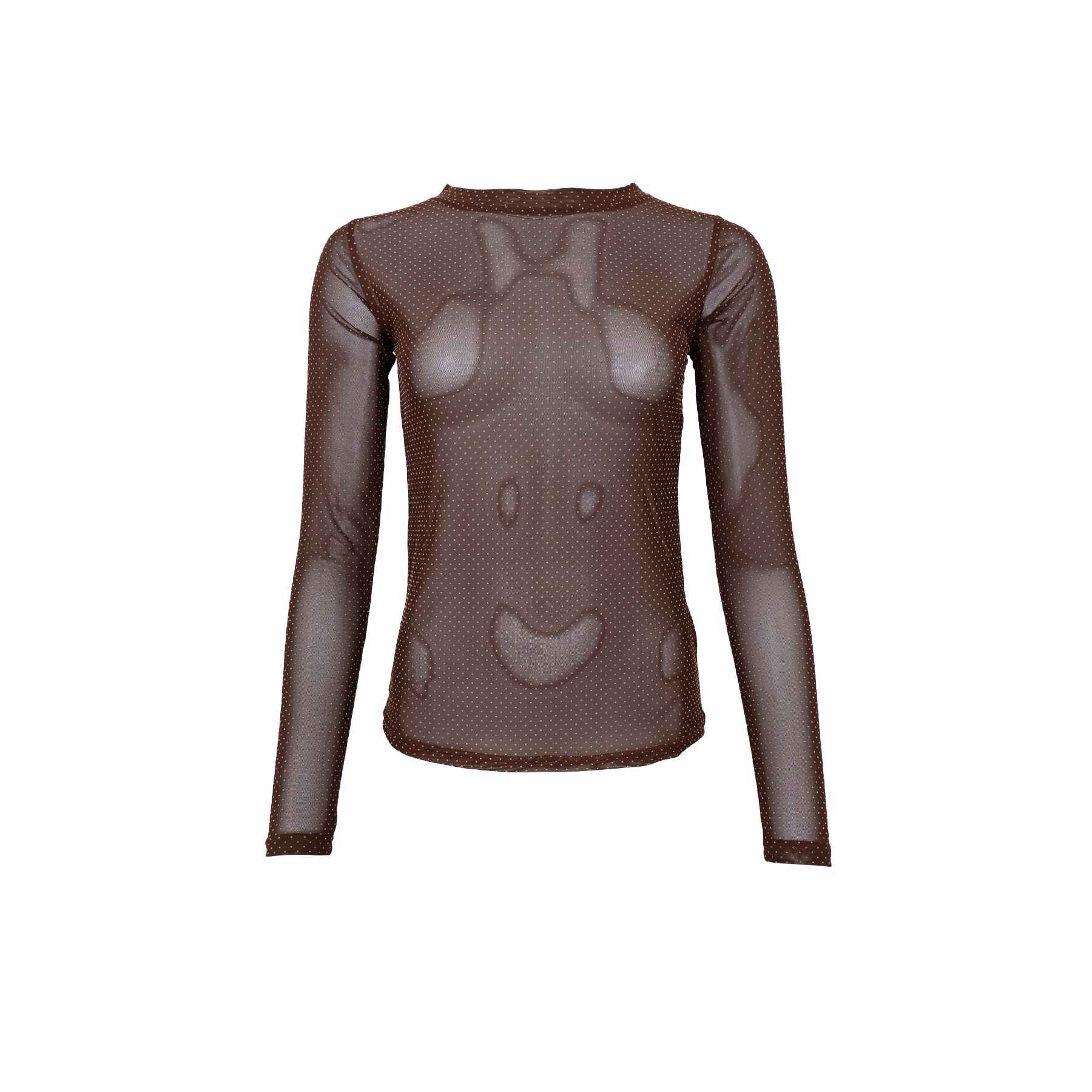 JESSIE Mesh Blouse - Coffee