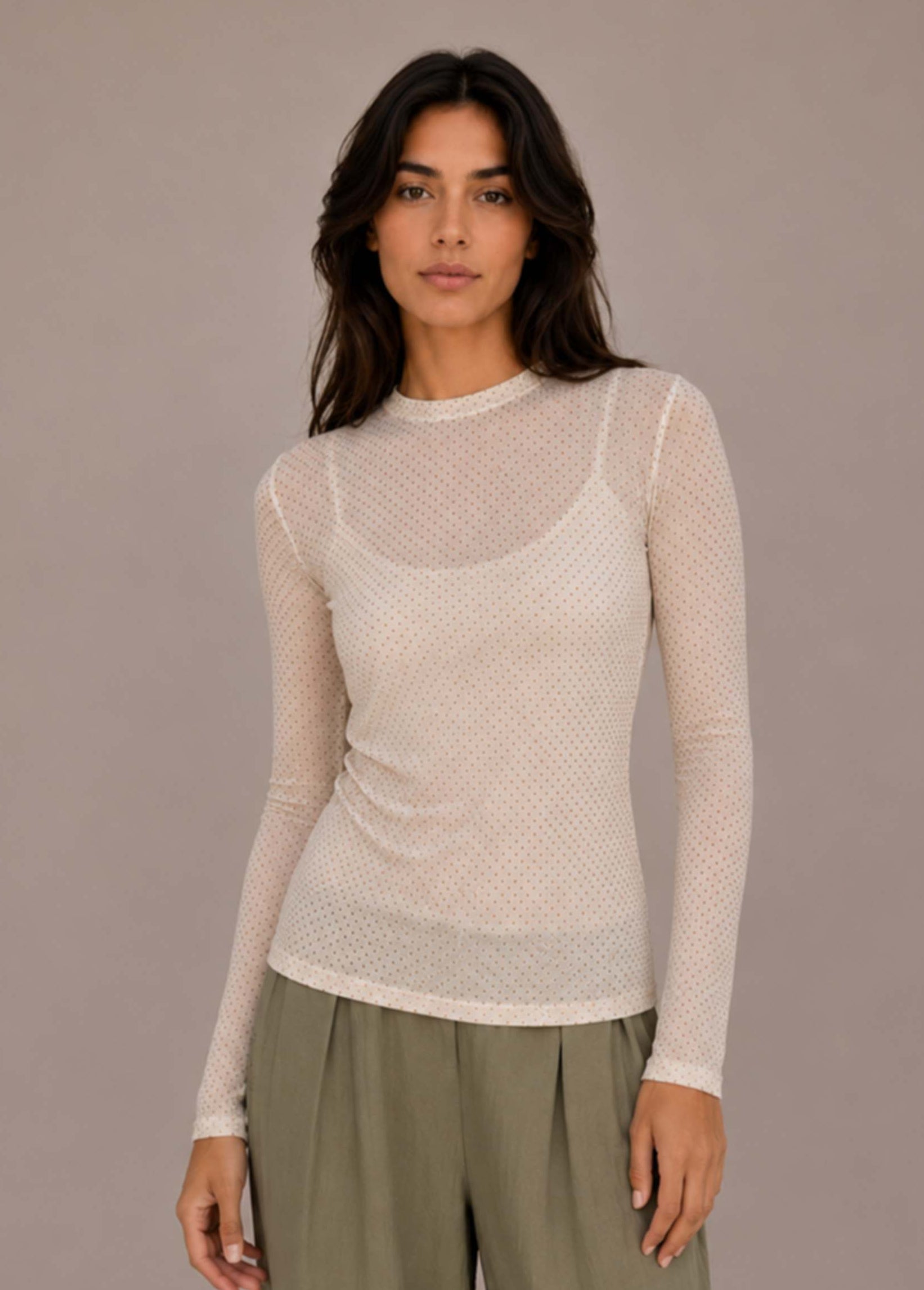 JESSIE mesh blouse - Creme