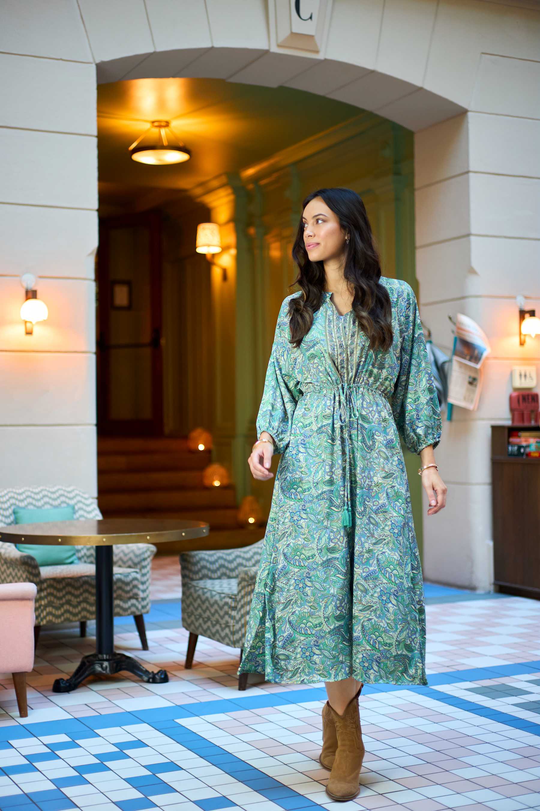 LUNA raglan dress - Sea Green
