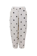 MELINA Barrel Linen Pant - Dot