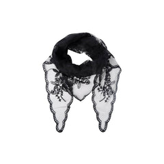 MIRIANA triangle lace scarf - Black