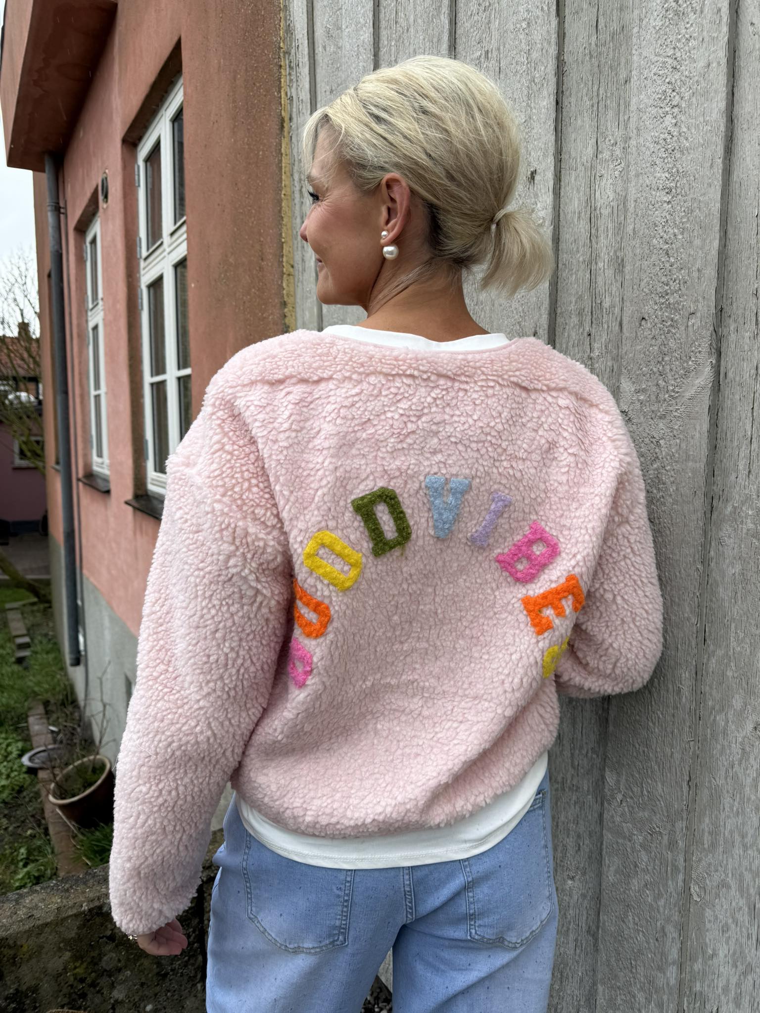 Good Vibes Teddy Jacket - Rose