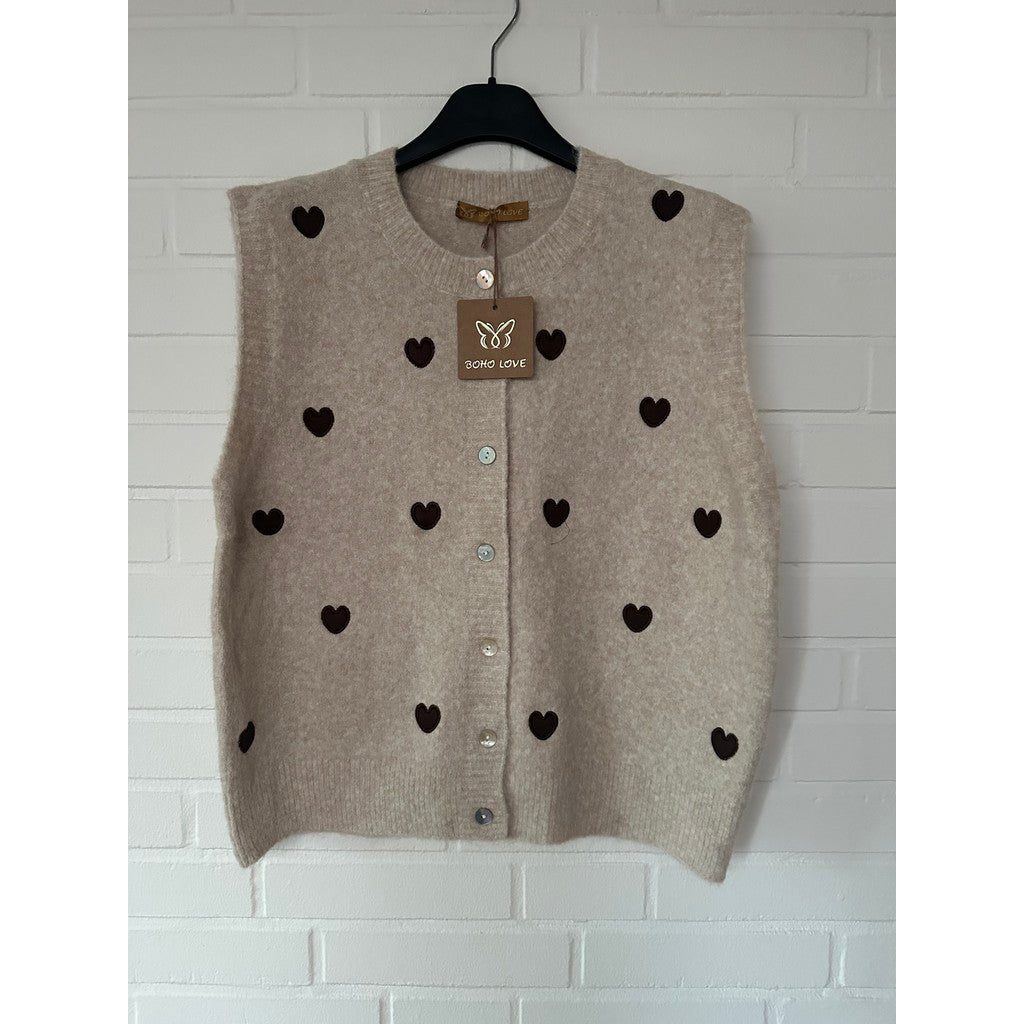 Vigga Vest - Beige Heart