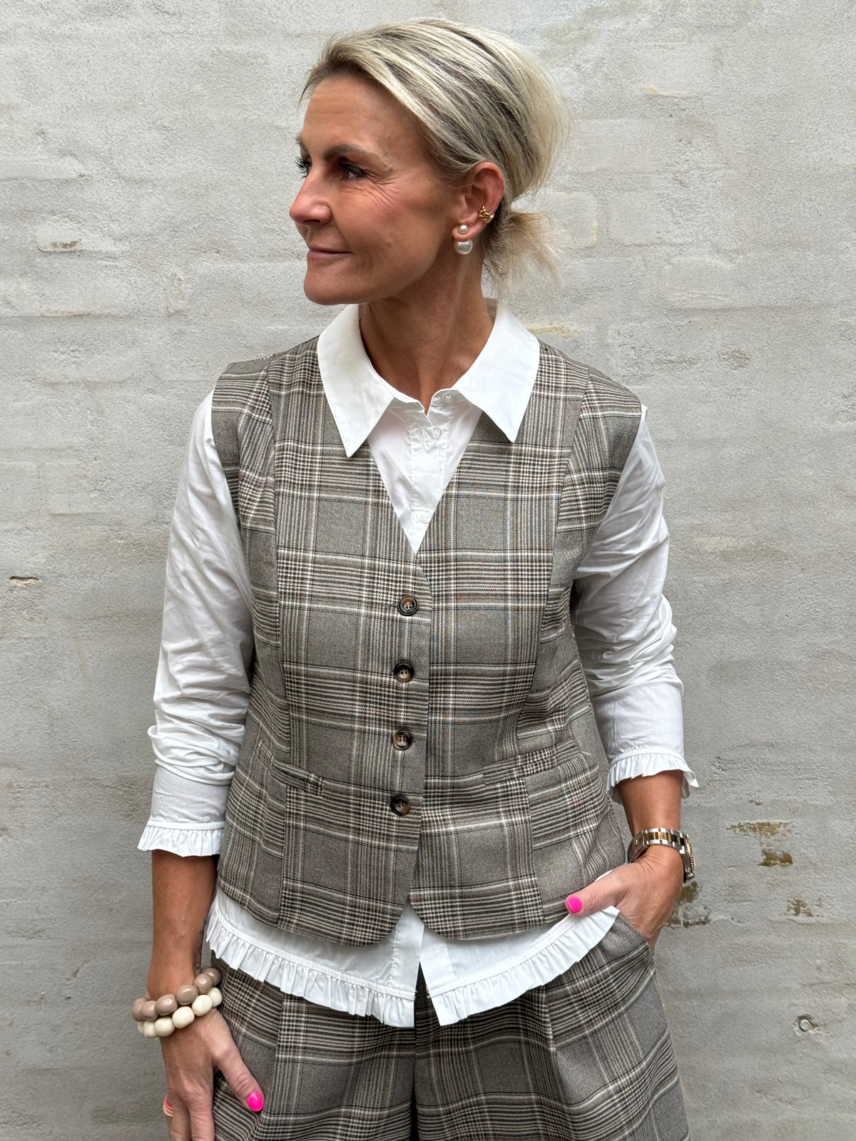 MARGI ANTOINETT FRILL SHIRT - Gardenia