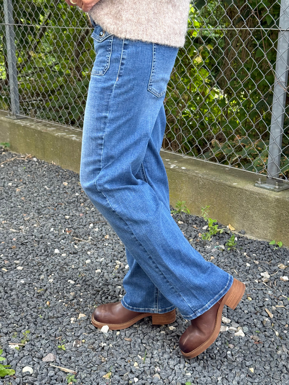 Amalia Straight Leg - Mid Blue Washed