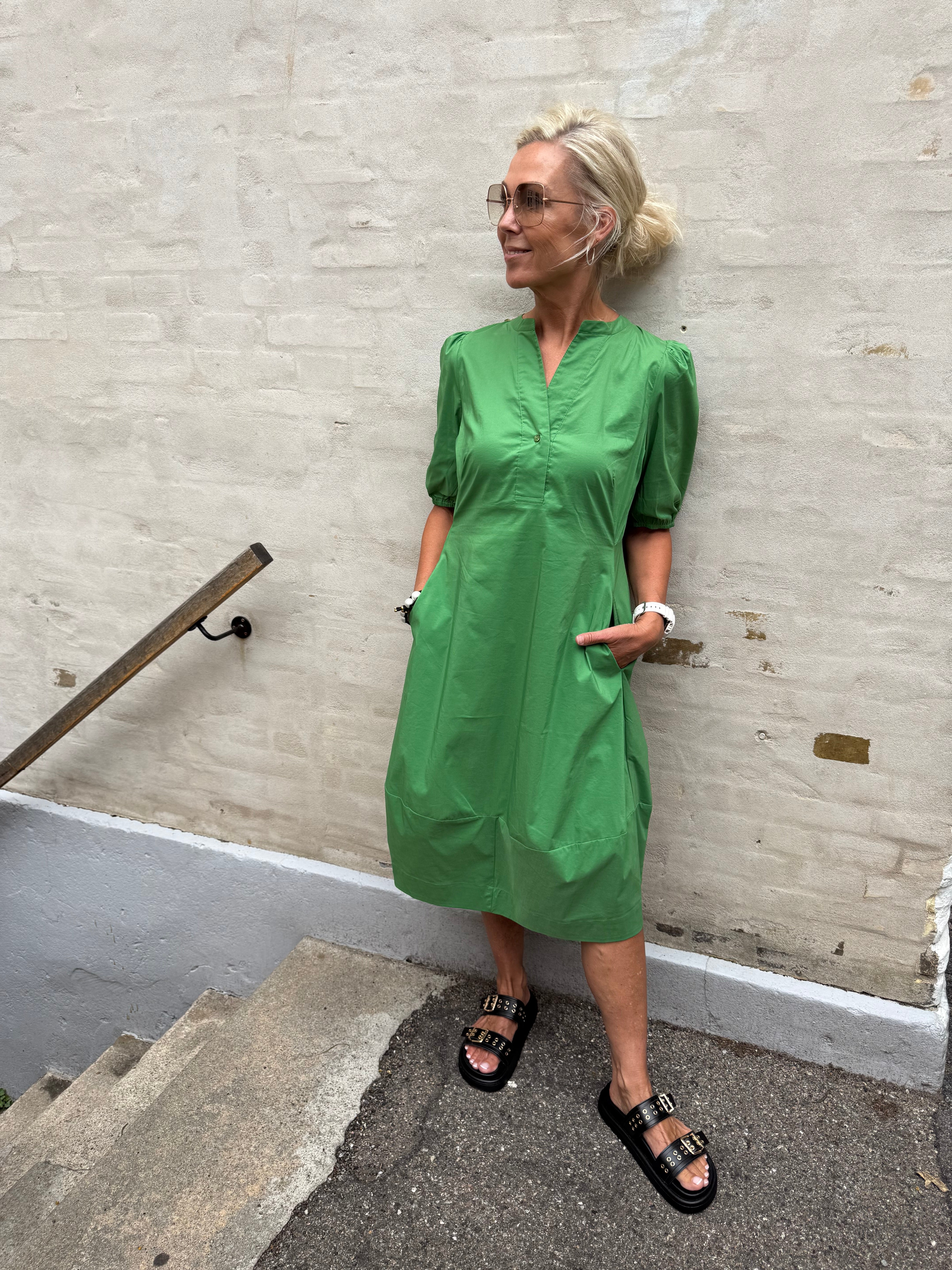 Antoinett SS Placket Dress - Mint Green