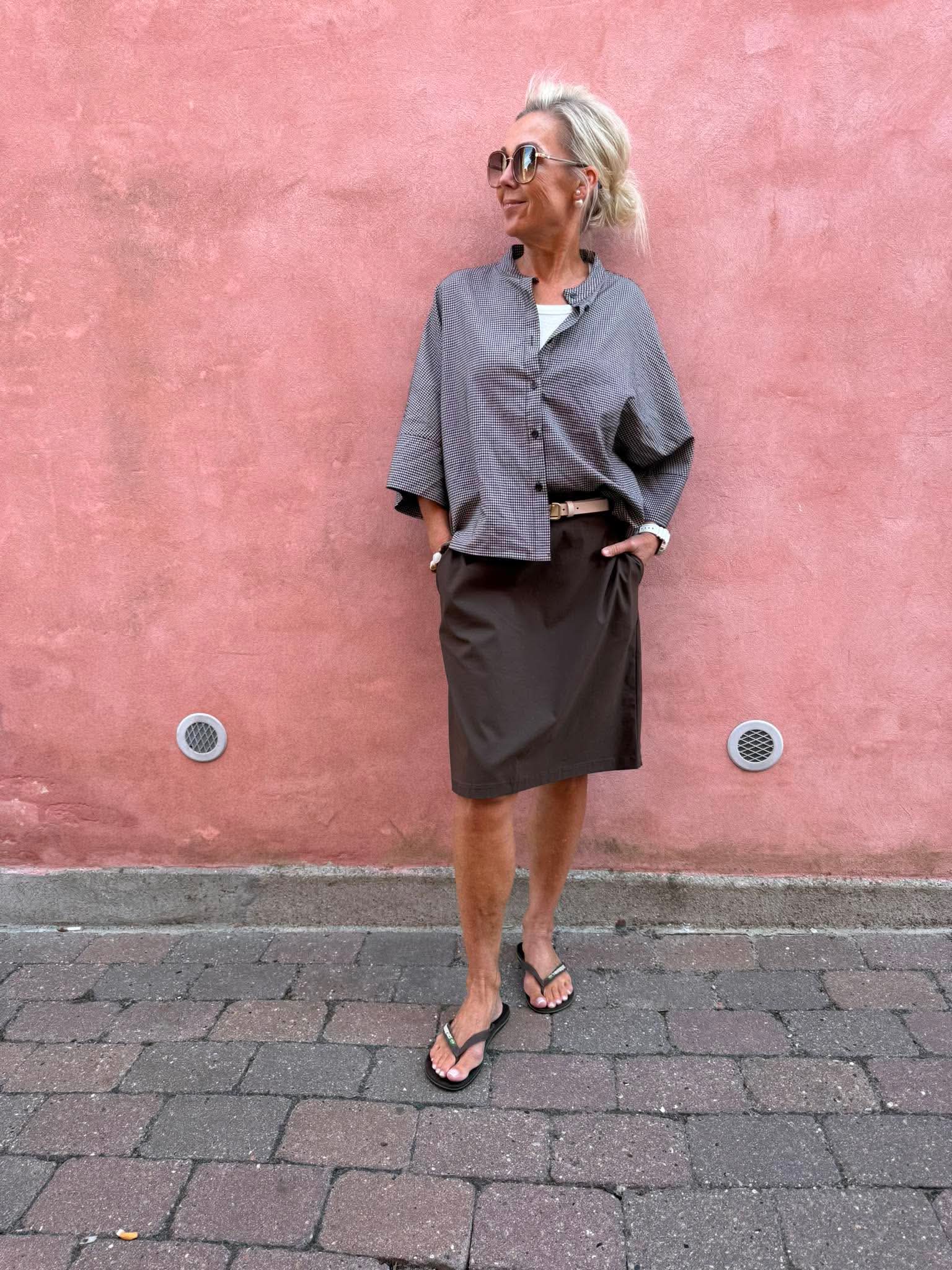MANON loose shirt - Coffee