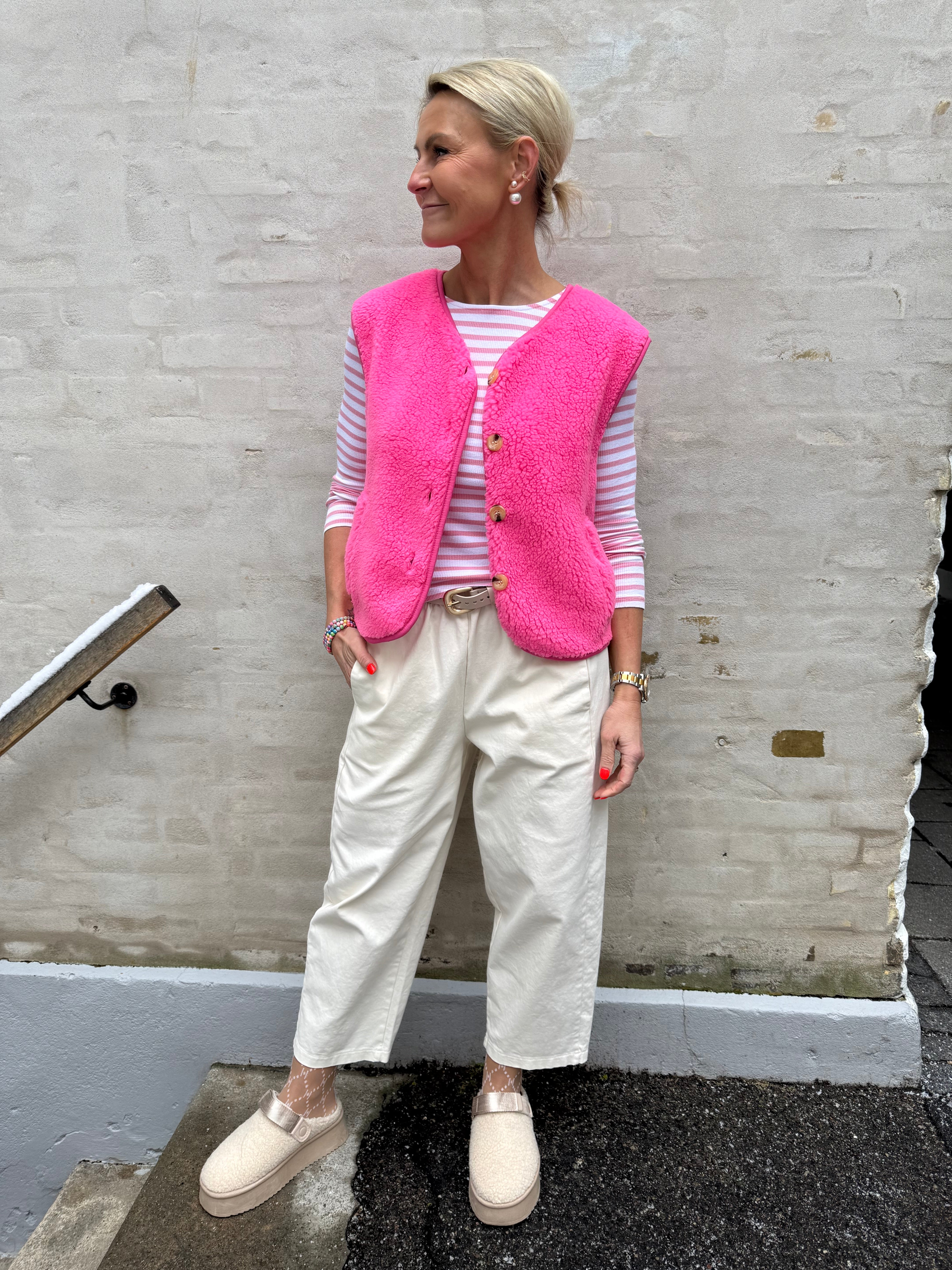 Molly Teddy Vest - Bubblegum