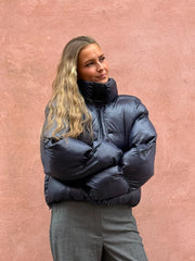 Rhea Shiny Puffer-jacka - Marinblå