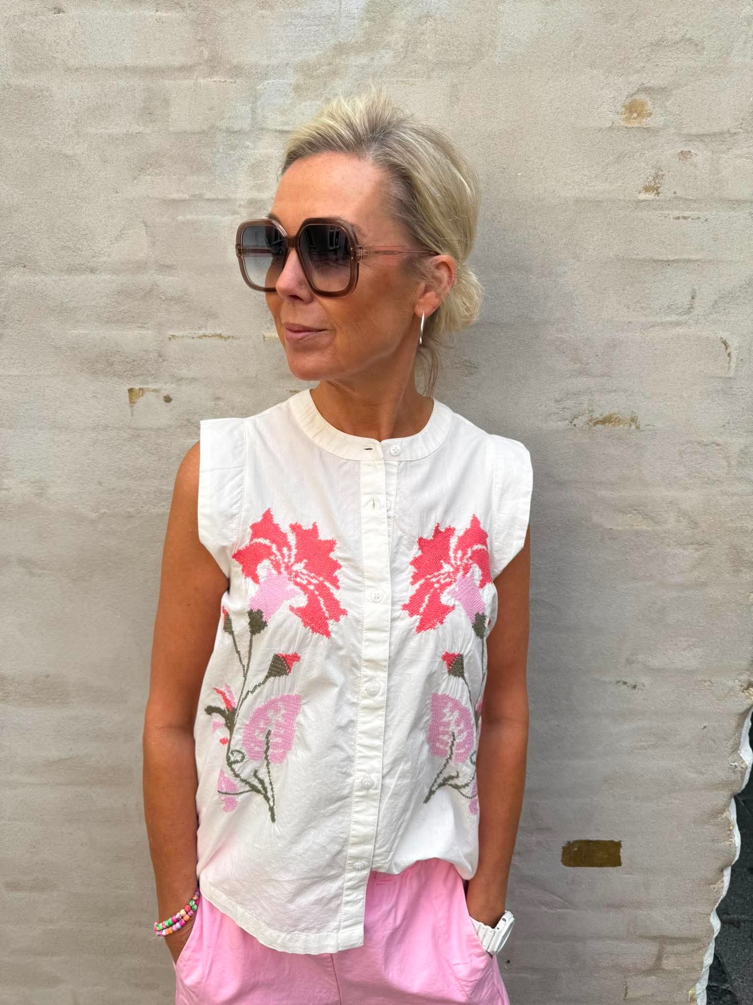 Alvild Olena SL Shirt -  Spring Gardenia