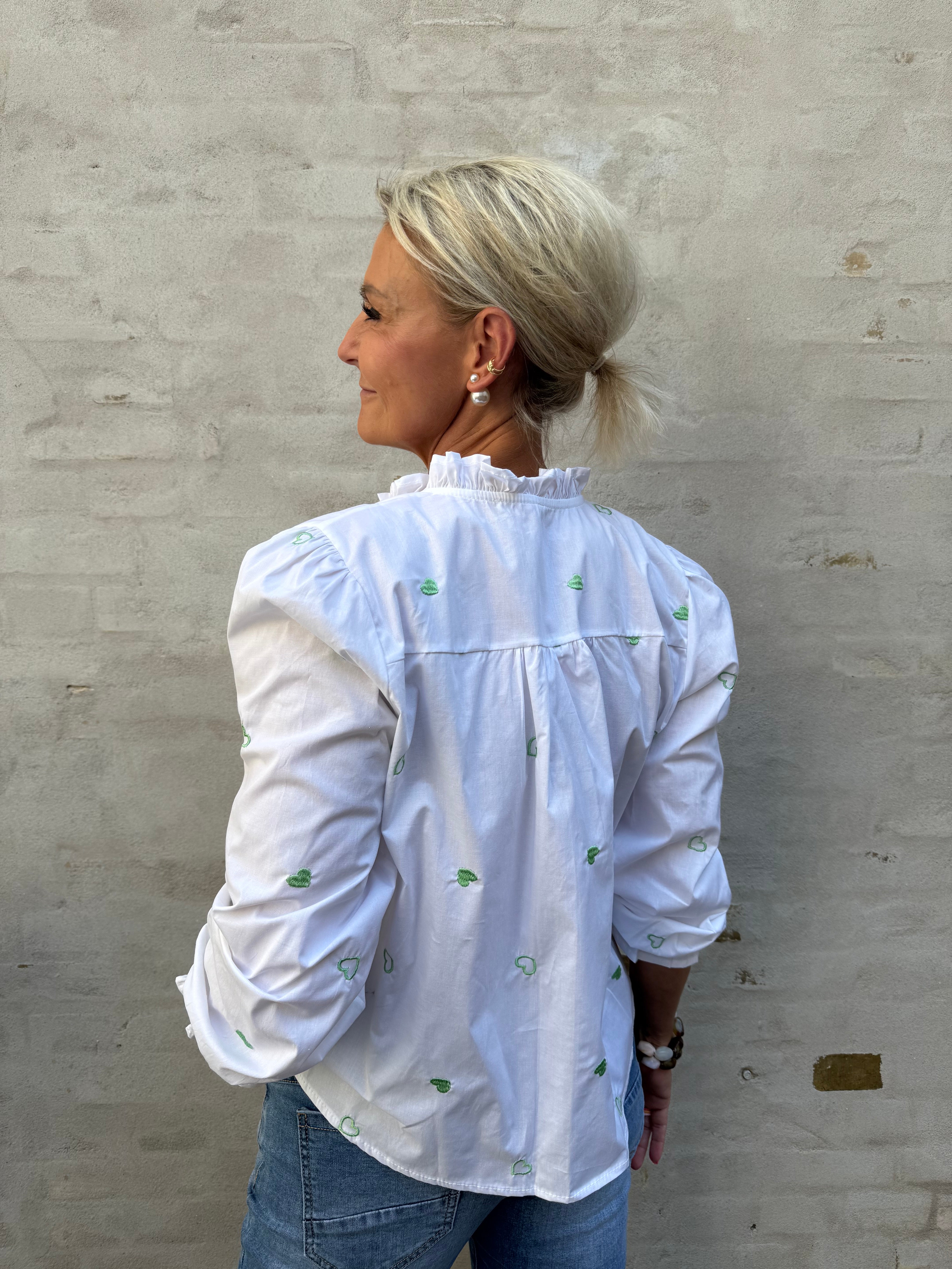 Sweet Heart Shirt - Vit/Grön