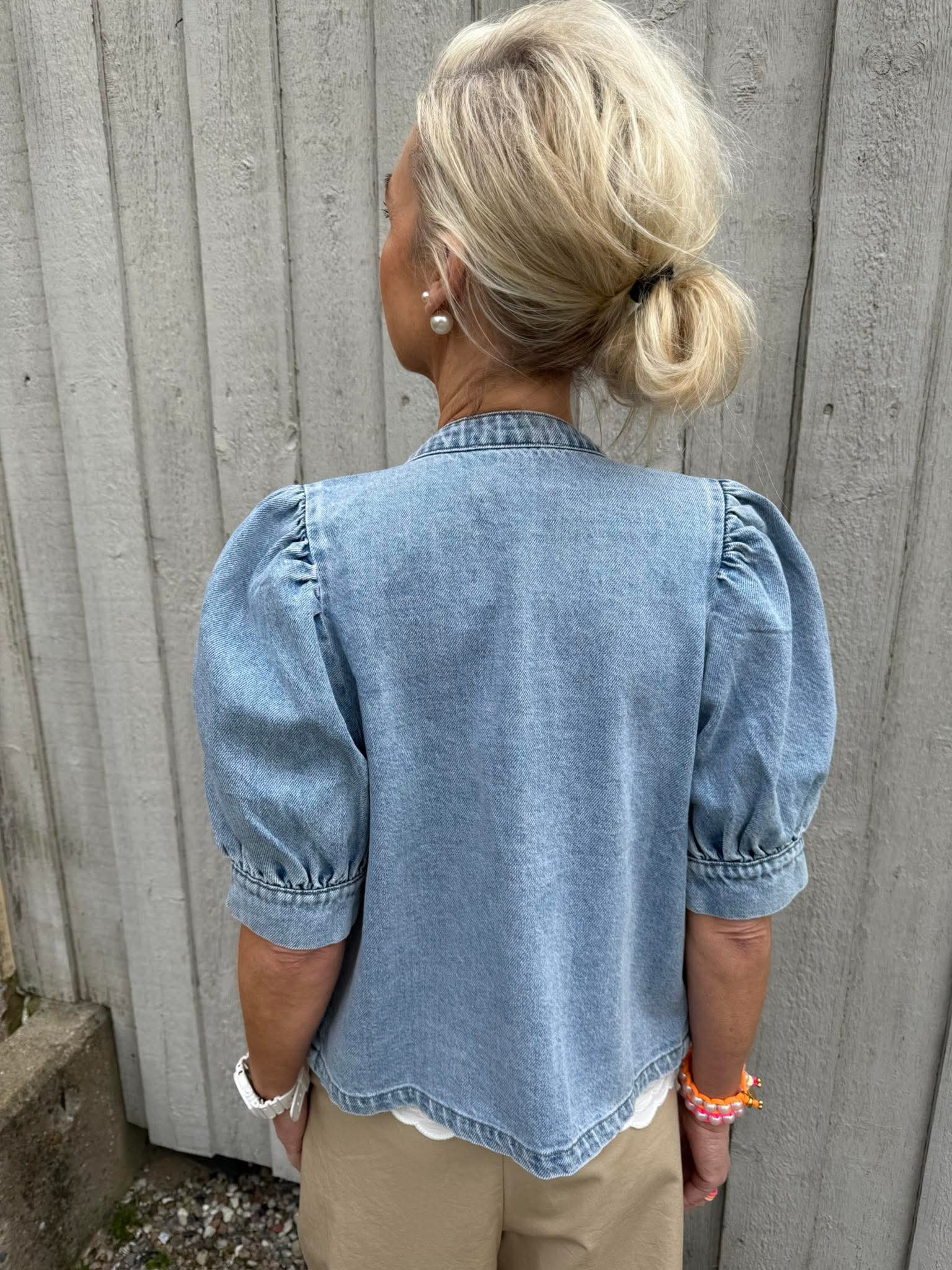 AsjaCC Denim Blouse - Denim Blue