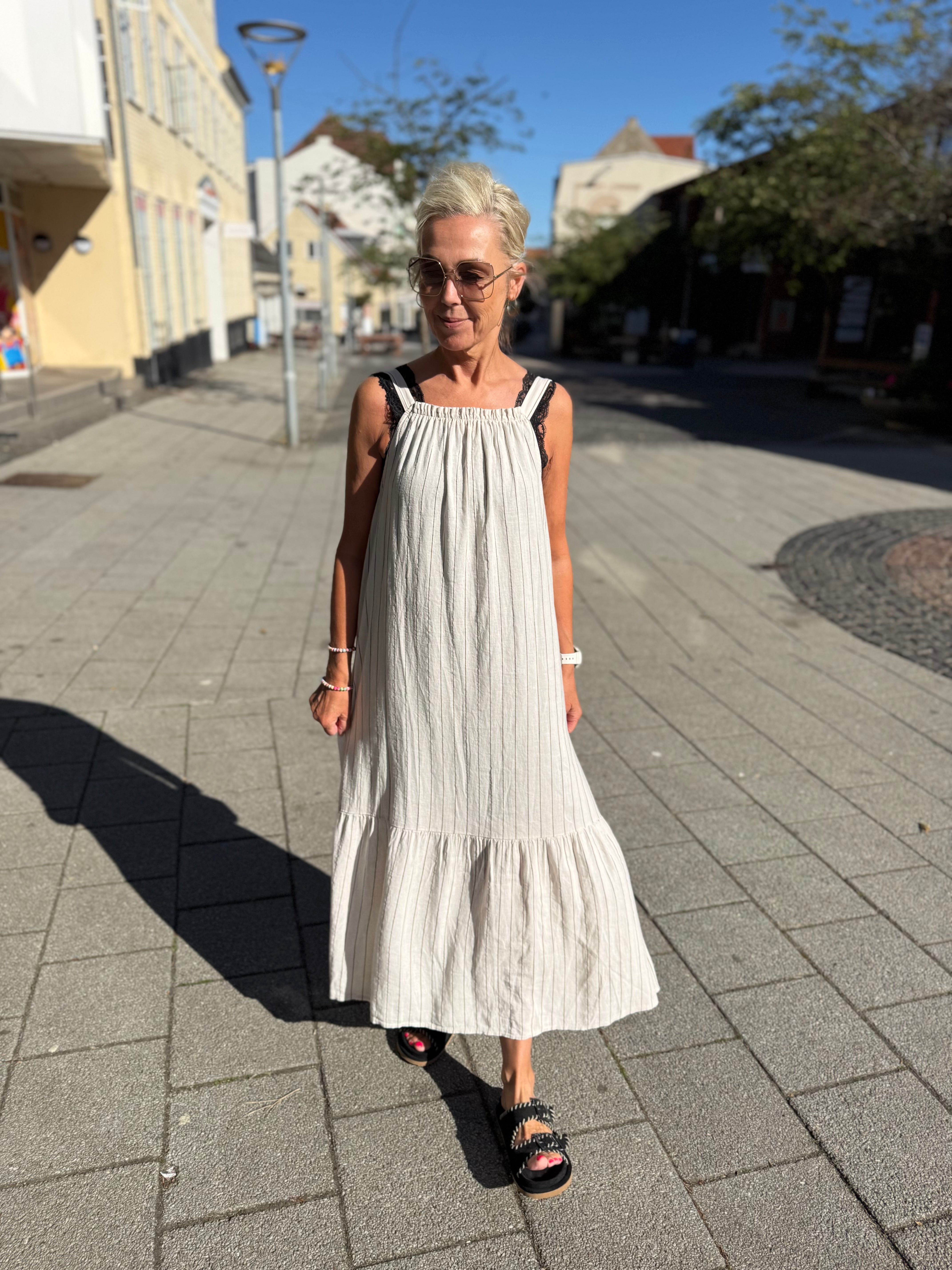 Avenia Dress - Sabbia Stripe