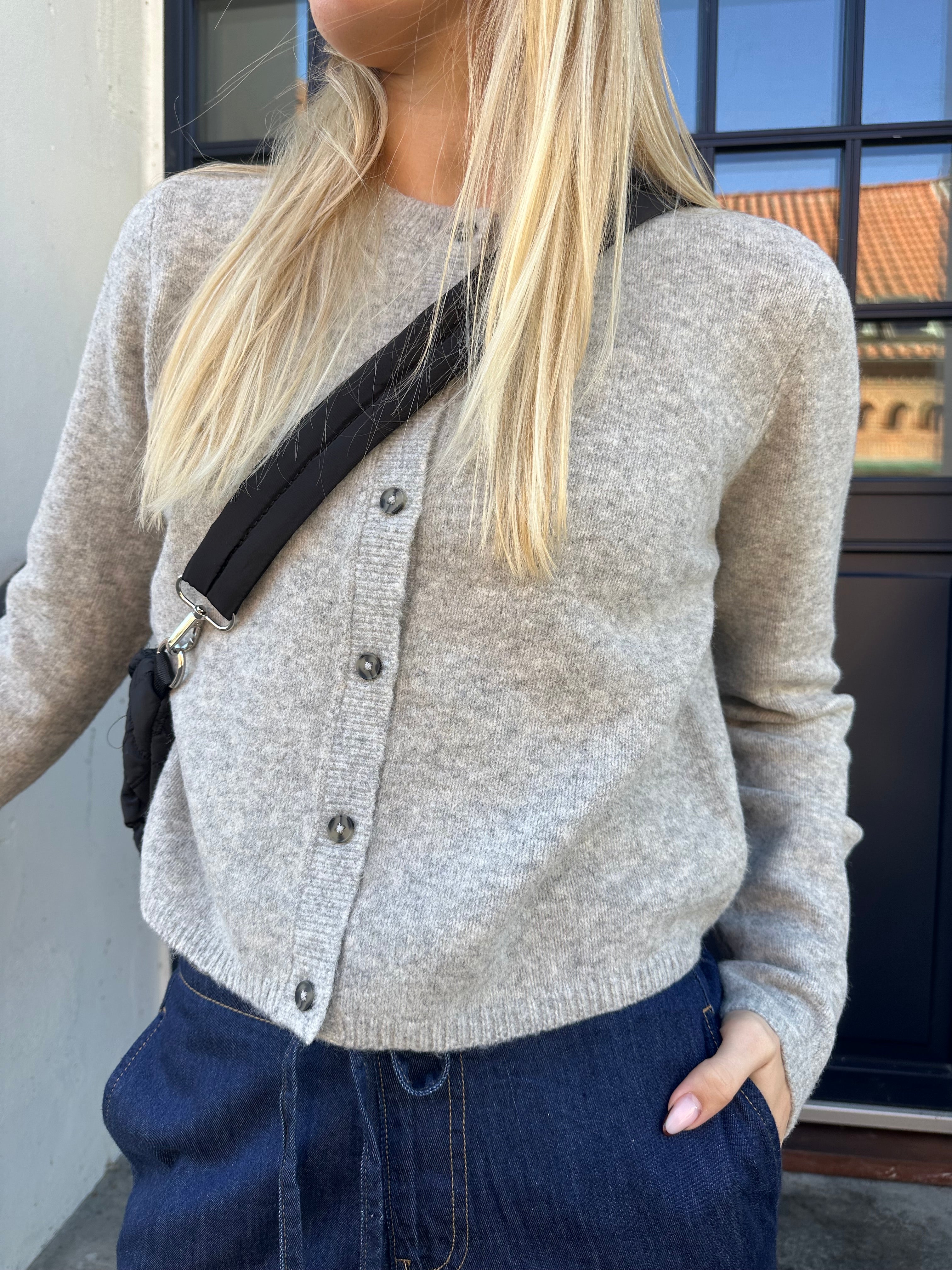 Chloe life L/S cardigan light grey melange