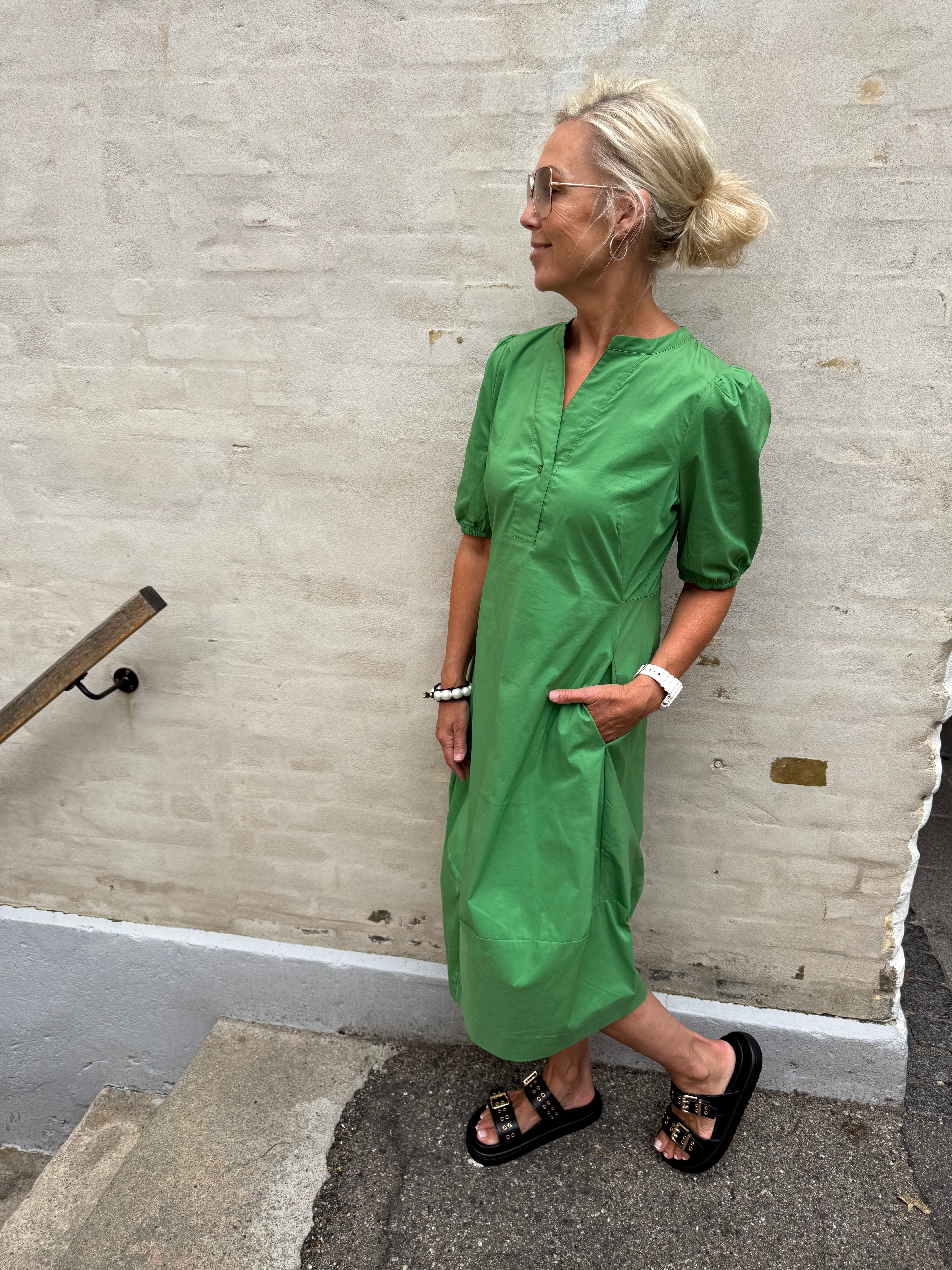 Antoinett SS Placket Dress - Mint Green