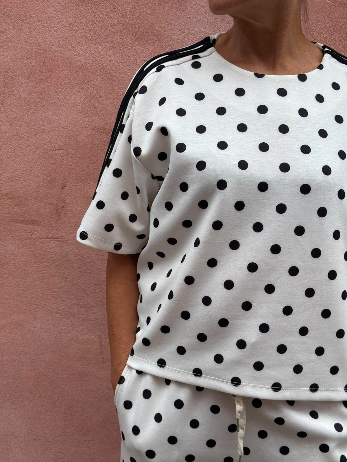 Sporty Dot T-shirt - Vit