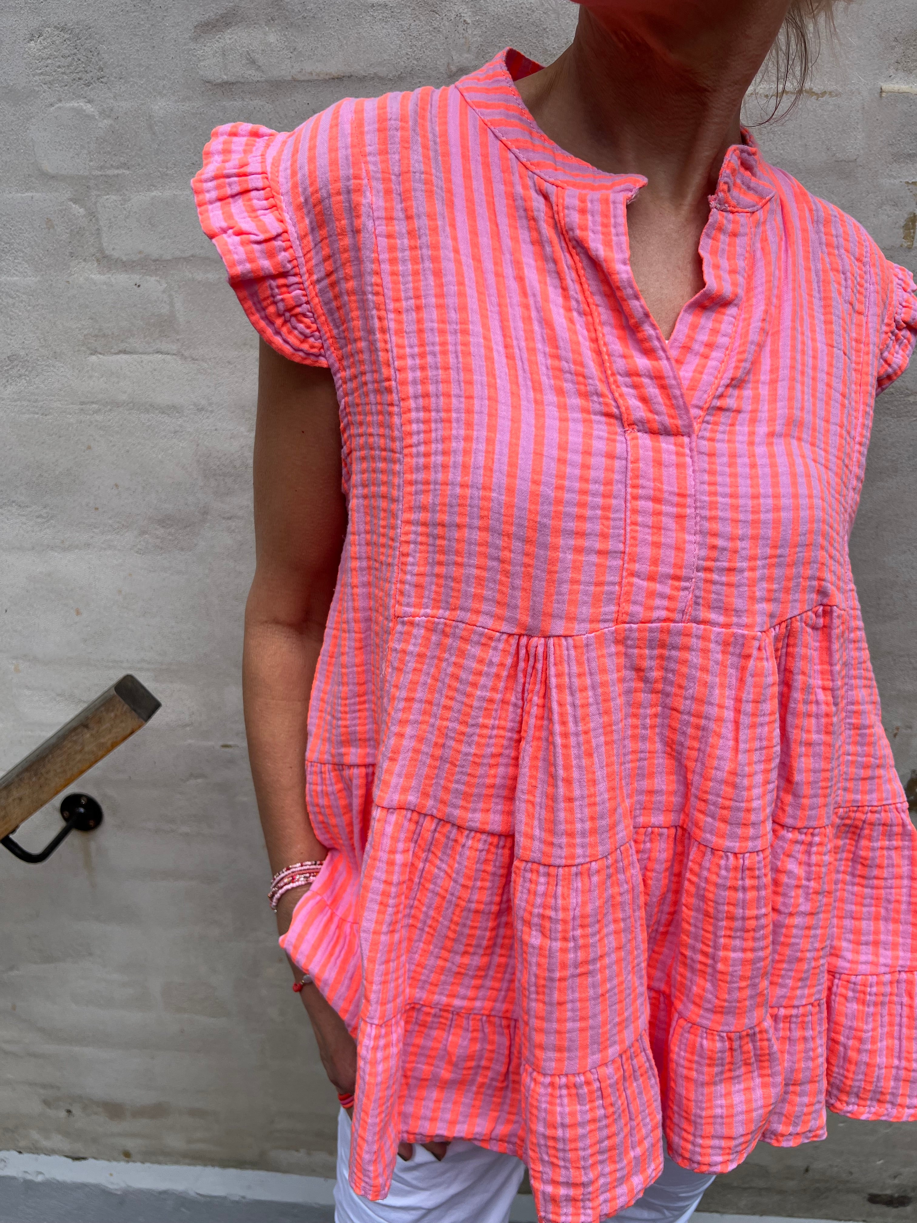 Dolly top strib orange