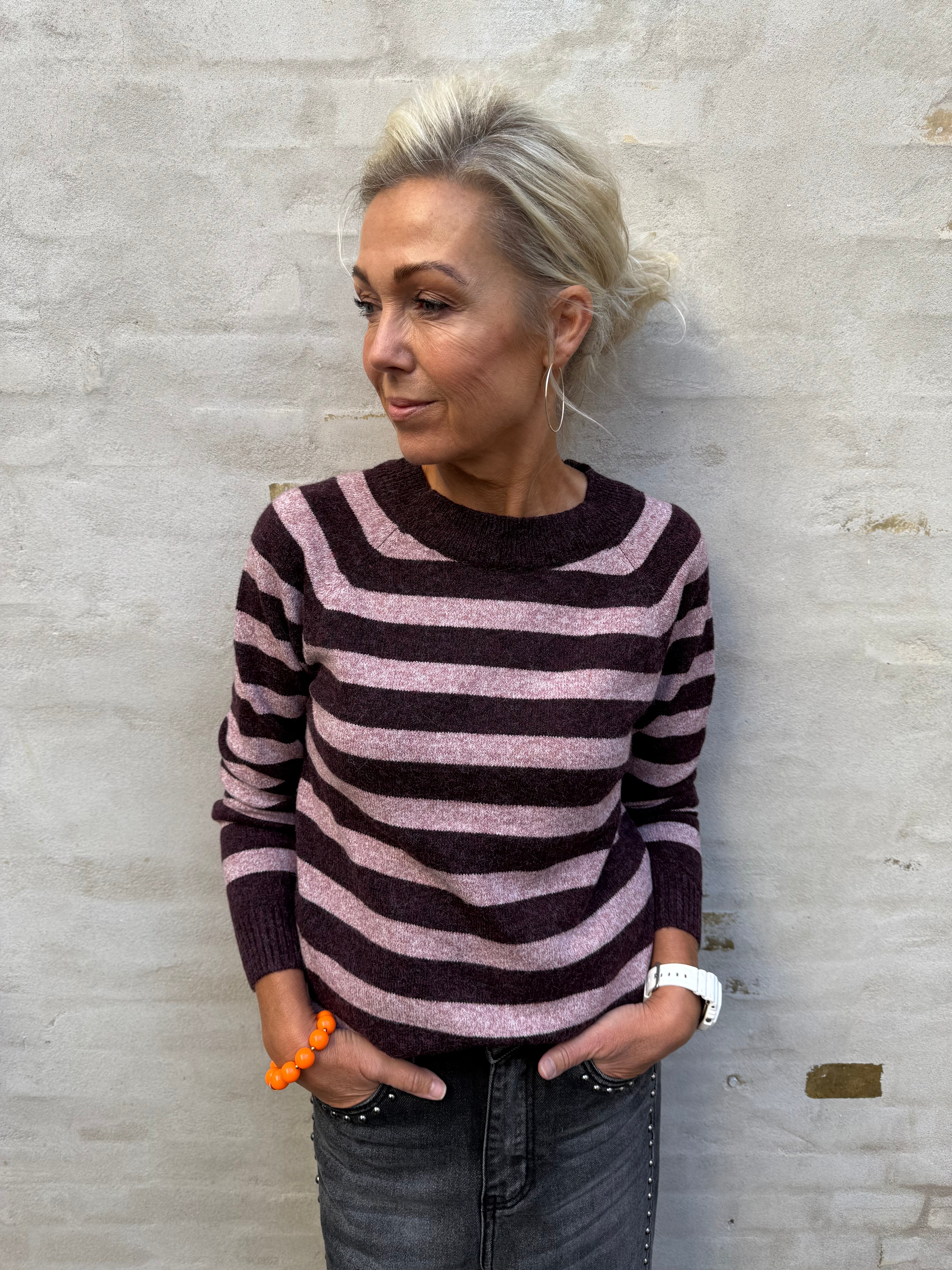 DOFFY O-NECK BLOUSE - Winetasting_W. ROSE BROWN