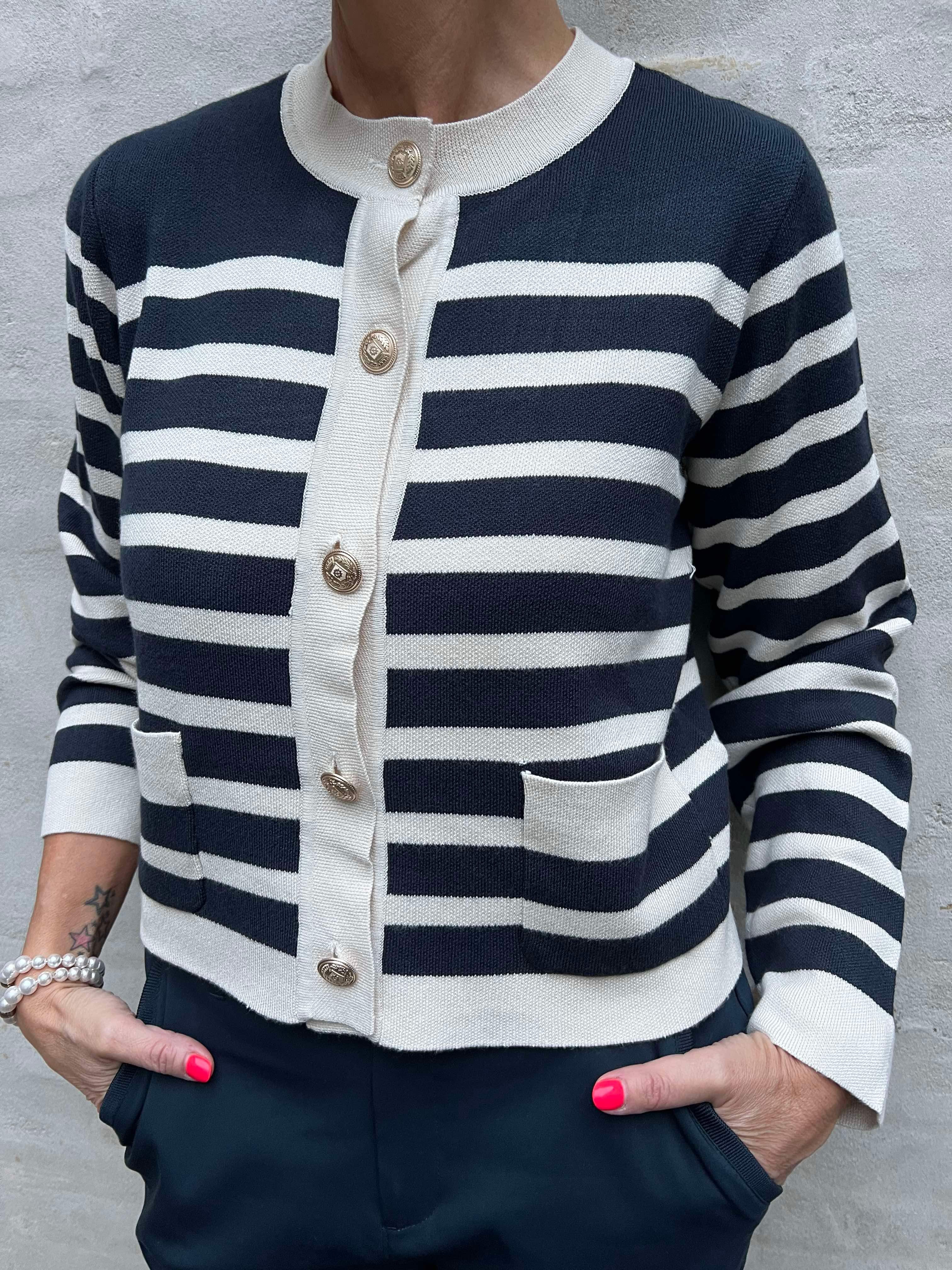 Aio Annemarie cardigan dress blues/whitecap stripes