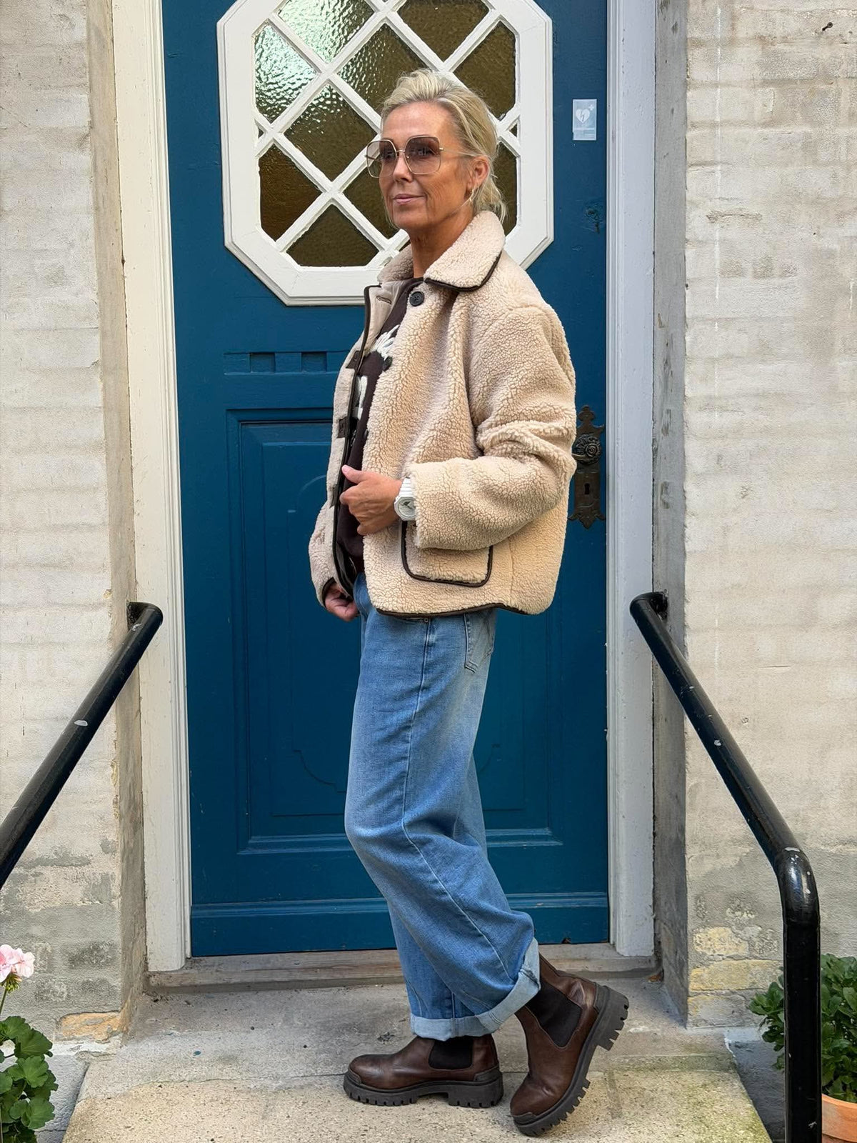NOELLA TEDDY JACKET - Cement