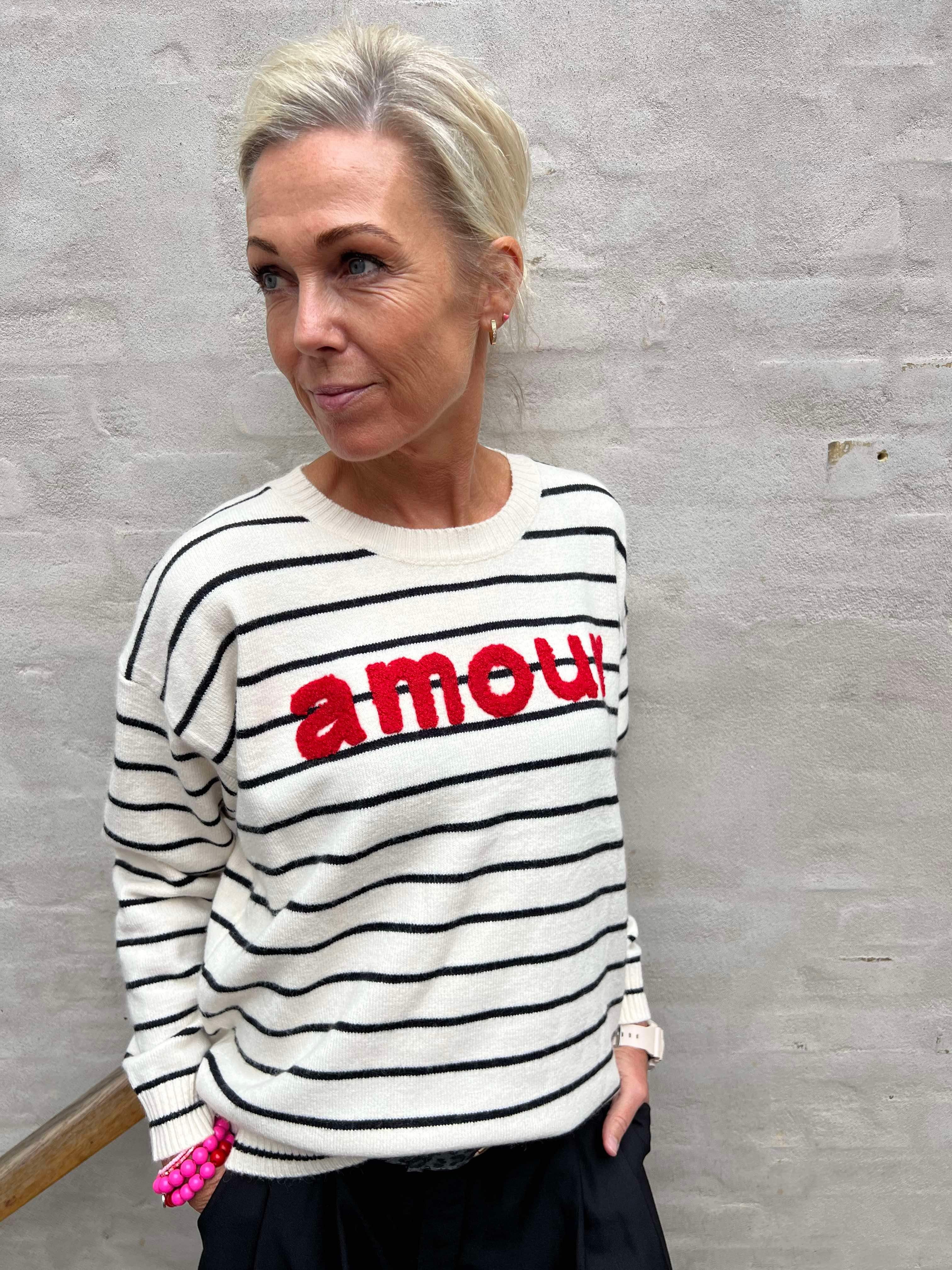 Amour knit white/red