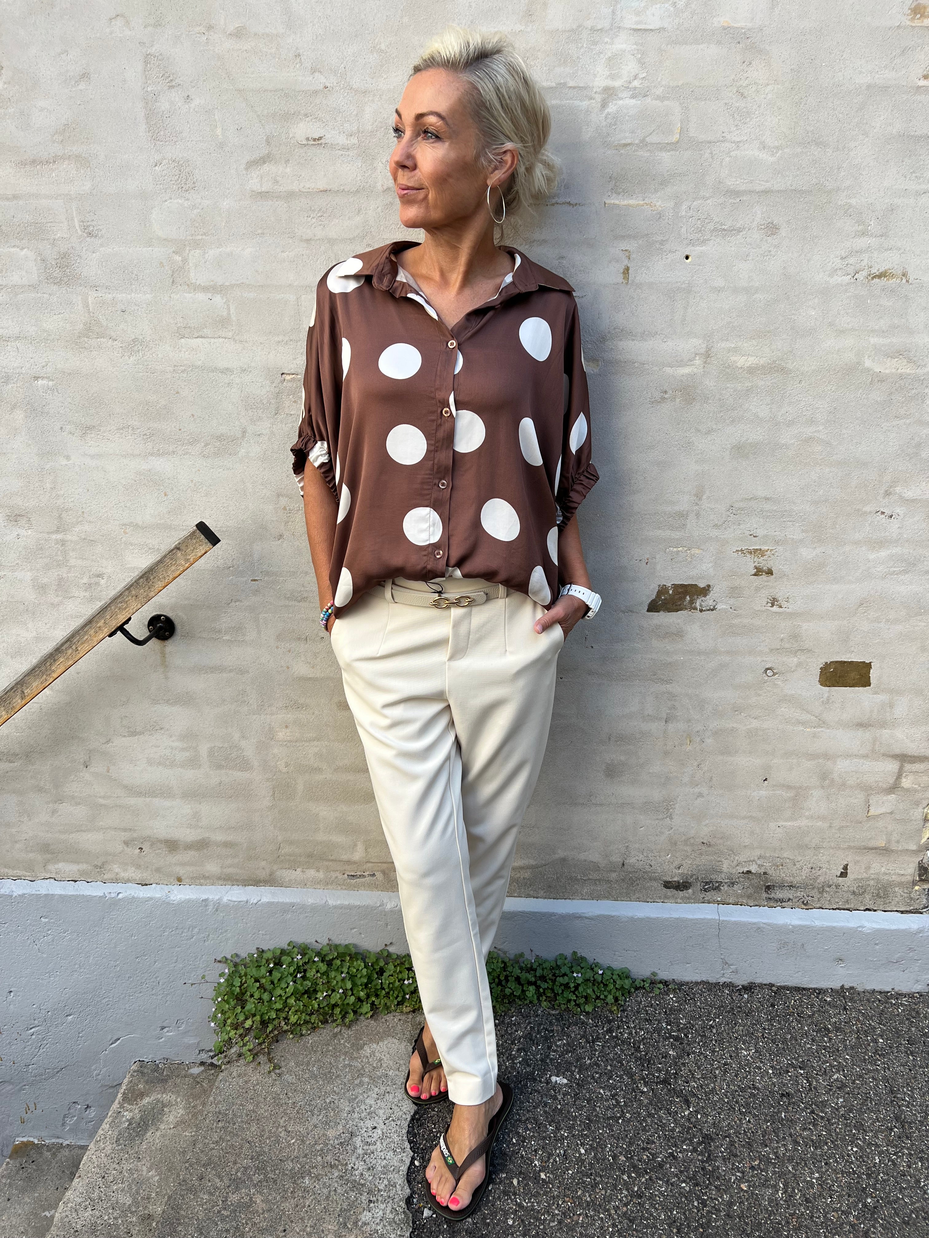 MABEL shirt blouse - Mocca Dot