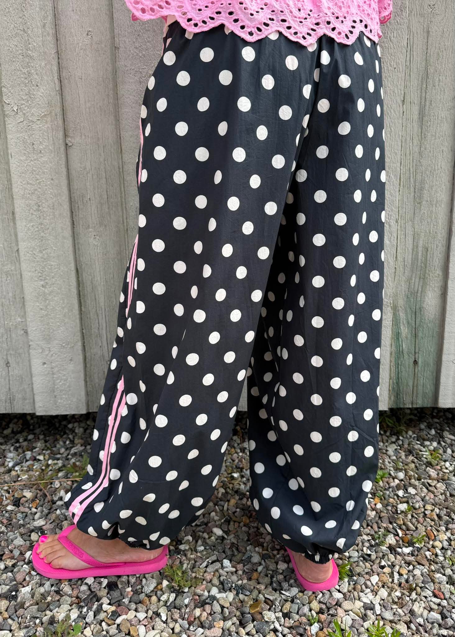 Ballon Dot Pants - Black/White