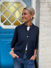 Benuta Fluffy Knit Cardigan - Navy