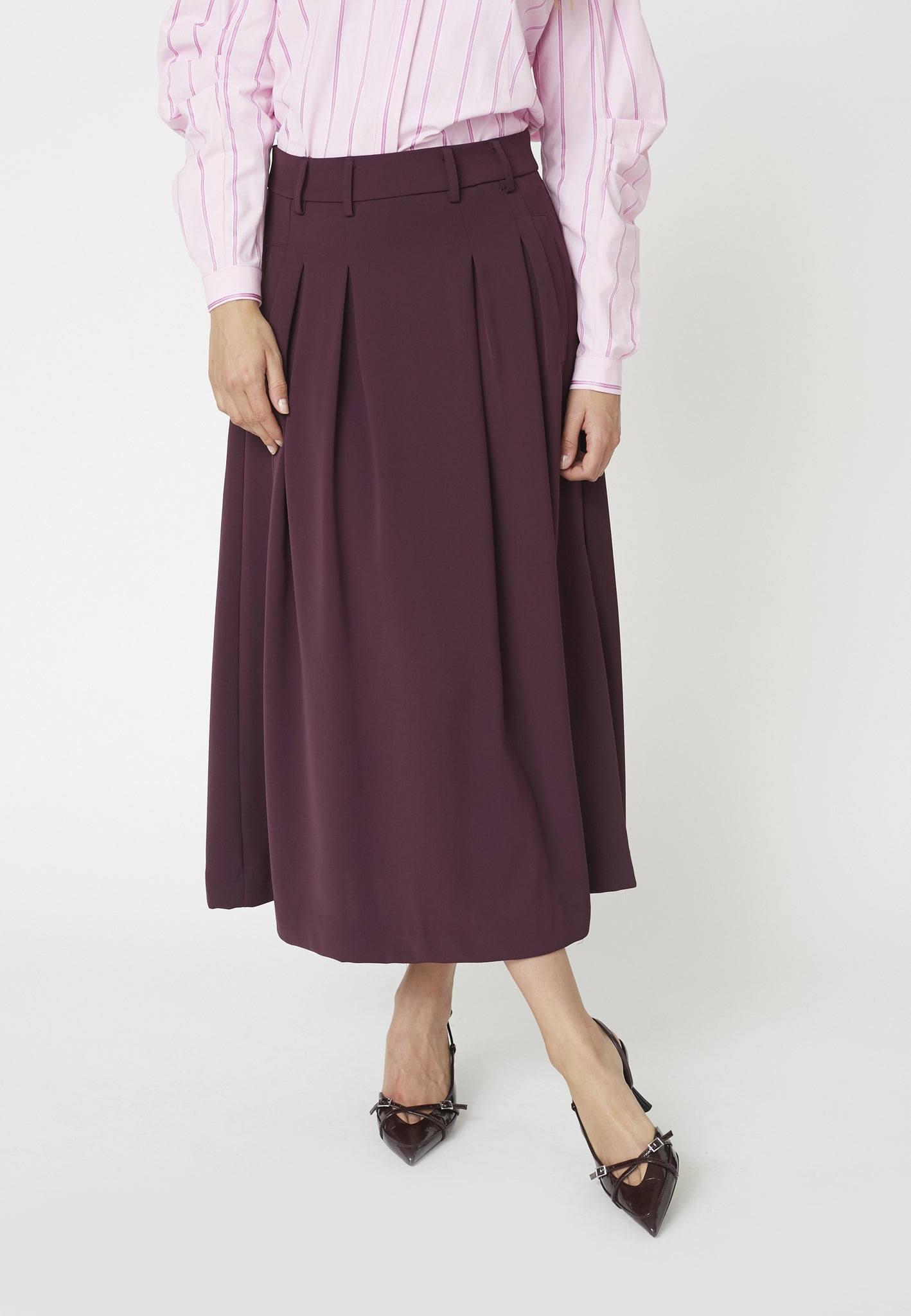 Anya pleat skirt - Winered
