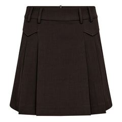 LunaCC Pocket Pleat Mini Skirt - Dark Brown
