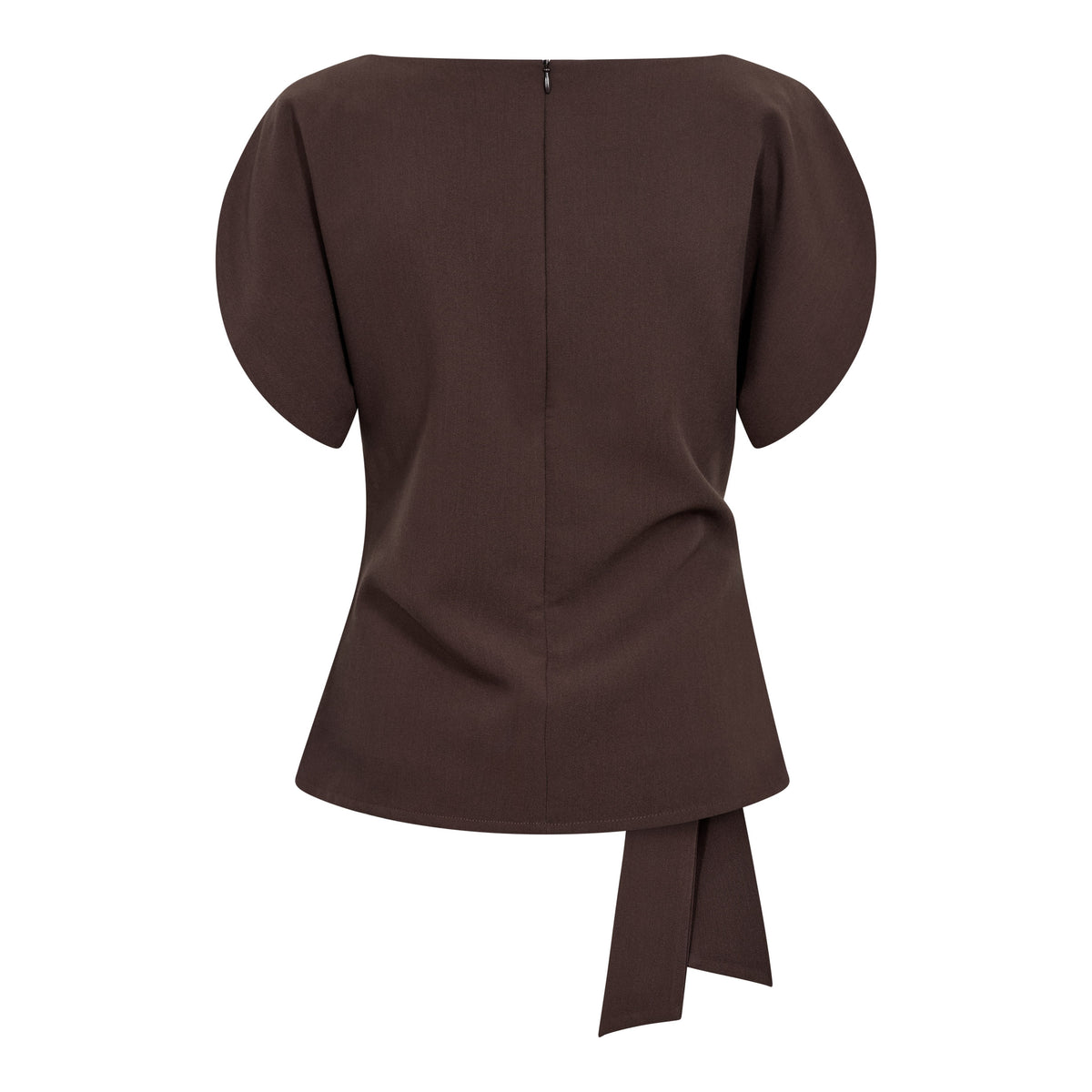 AcileCC Pleat SS Blouse - Brown