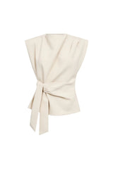 AcileCC Pleat Top - Bone