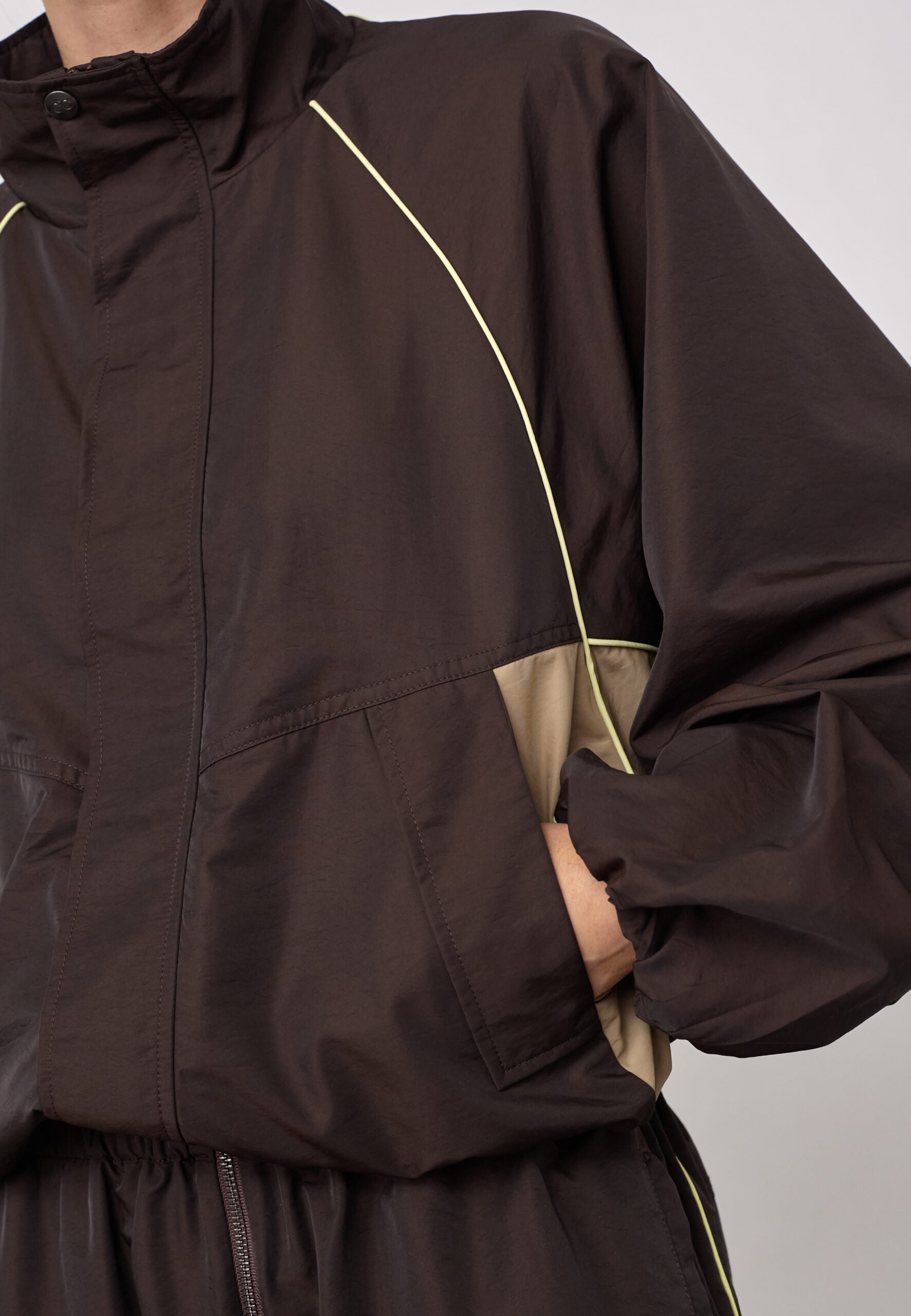 PREORDER-AloraCC Block Jacket - Dark Brown