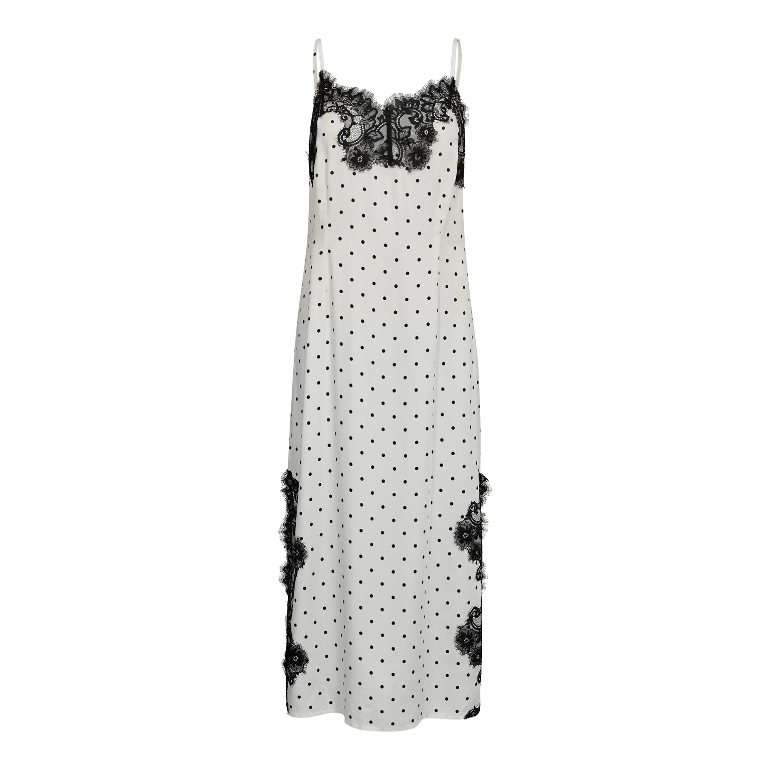 AmeliCC Dot Lace Strap Dress - Off White