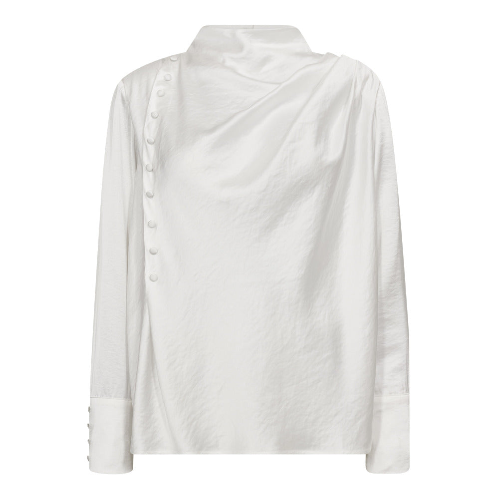 HelenCC Button Blouse White