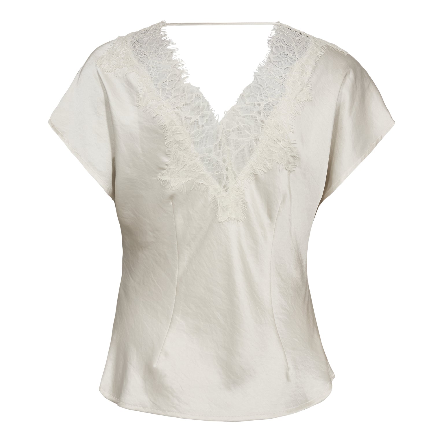 IdunCC Lace SS Blouse - Off White