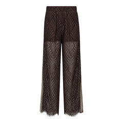 LetiCC Lace Panel Pant - Mörkbrun