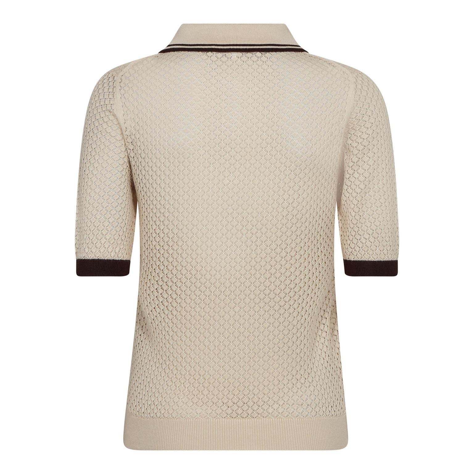 LueCC Pointelle Polo Knit - Bone