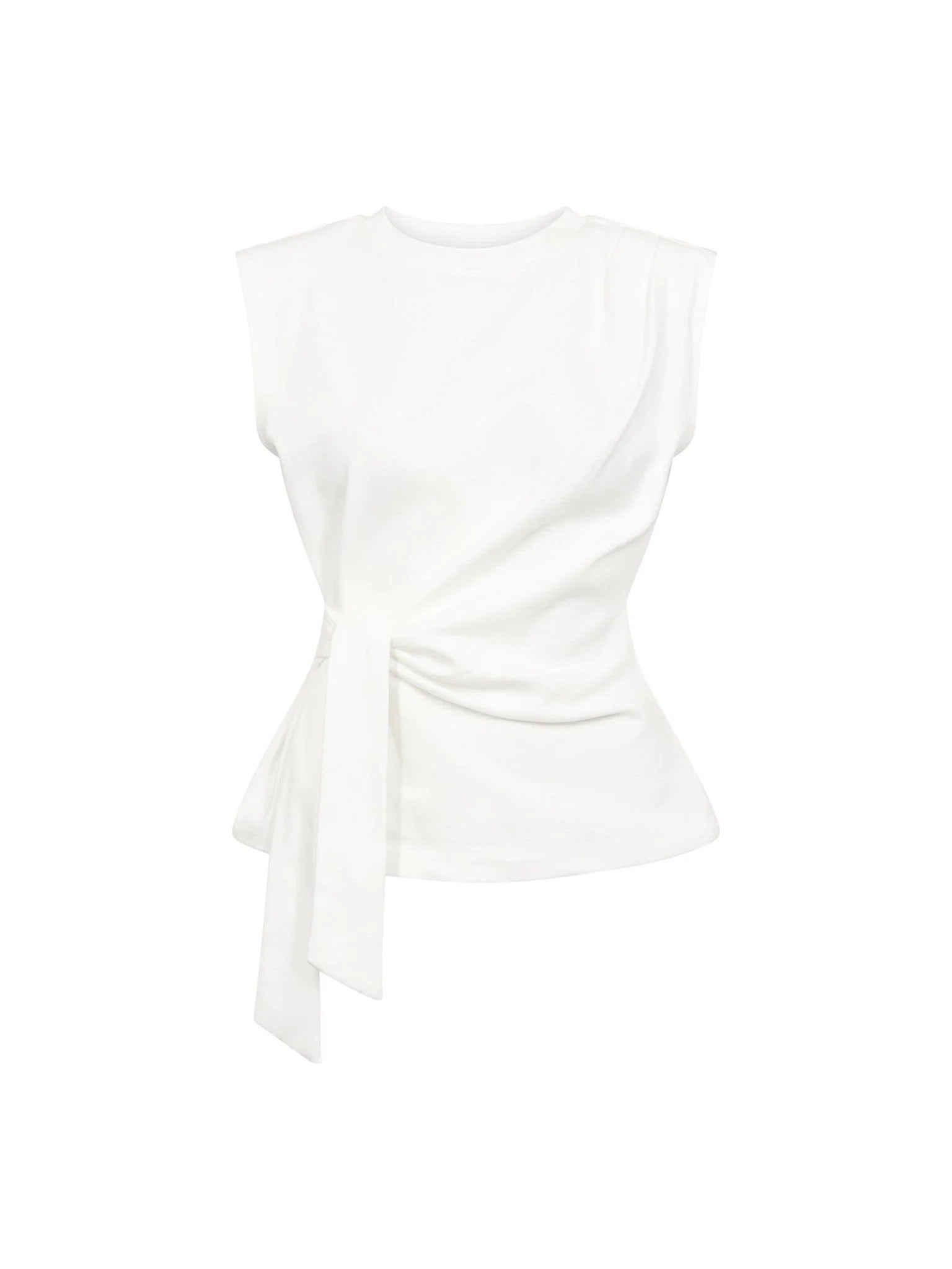 OrianeCC Pleat Tie Top - White
