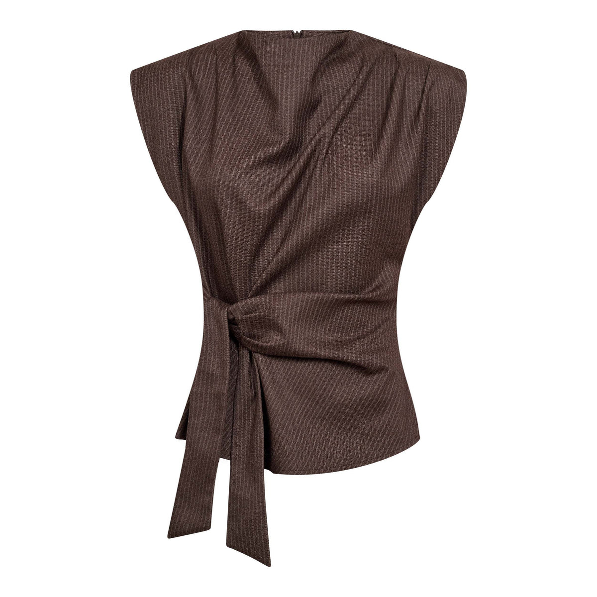 SinaCC Pin Pleat Top - Dark Brown