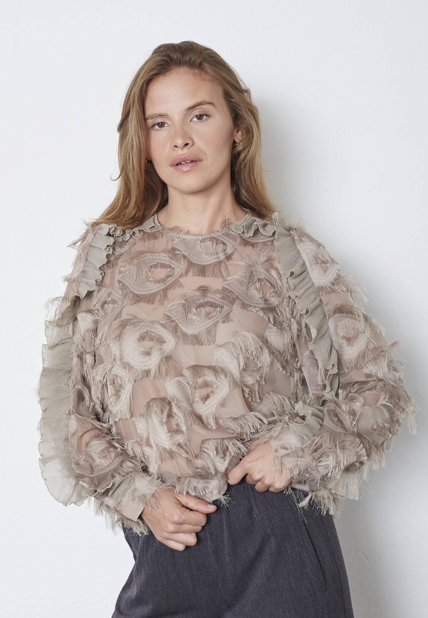 SyraCC Structure Blouse - Walnut