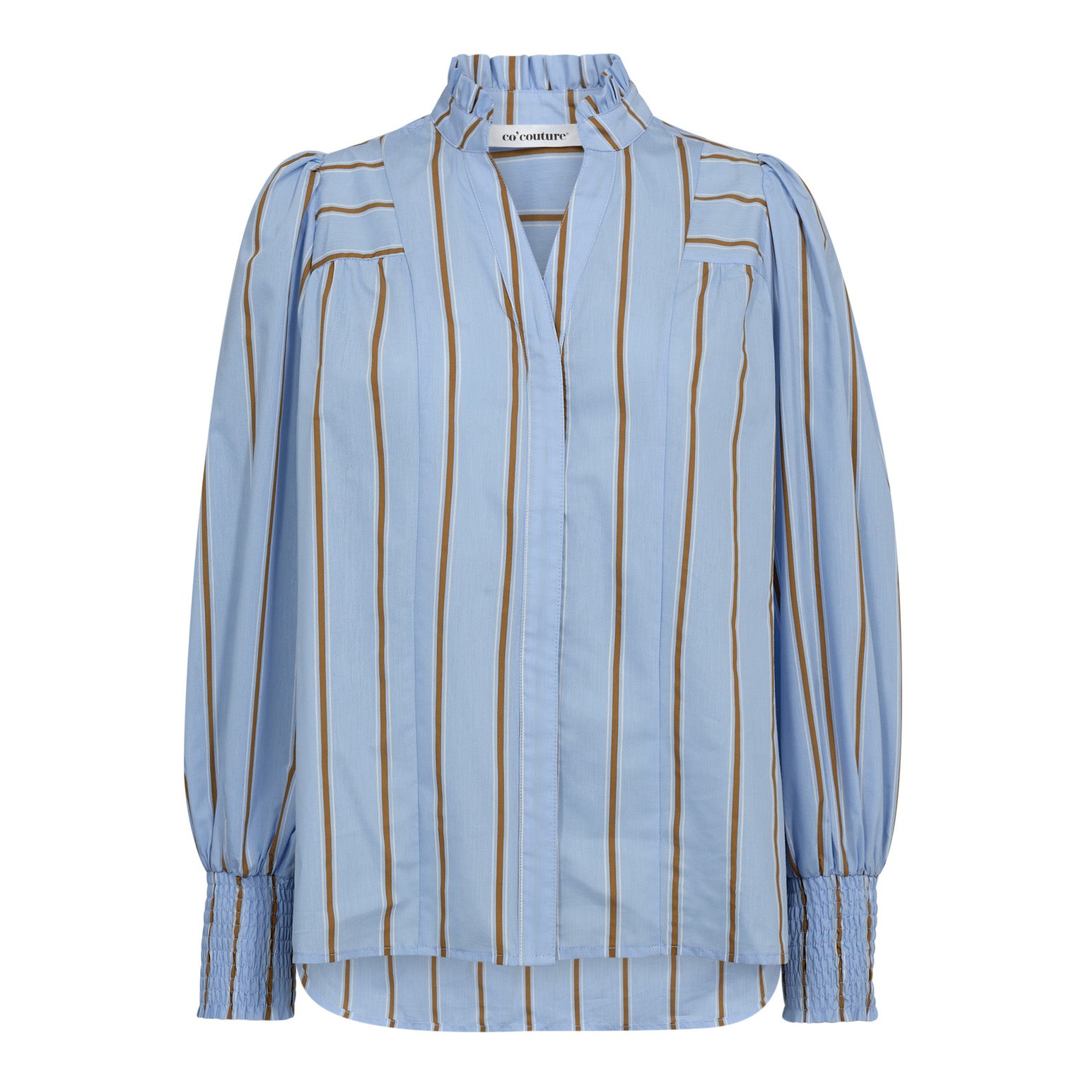 Amora Stripe V-Shirt - Pale Blue
