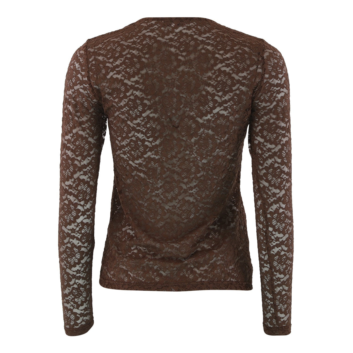 Alberte Lace R Neck - Brown