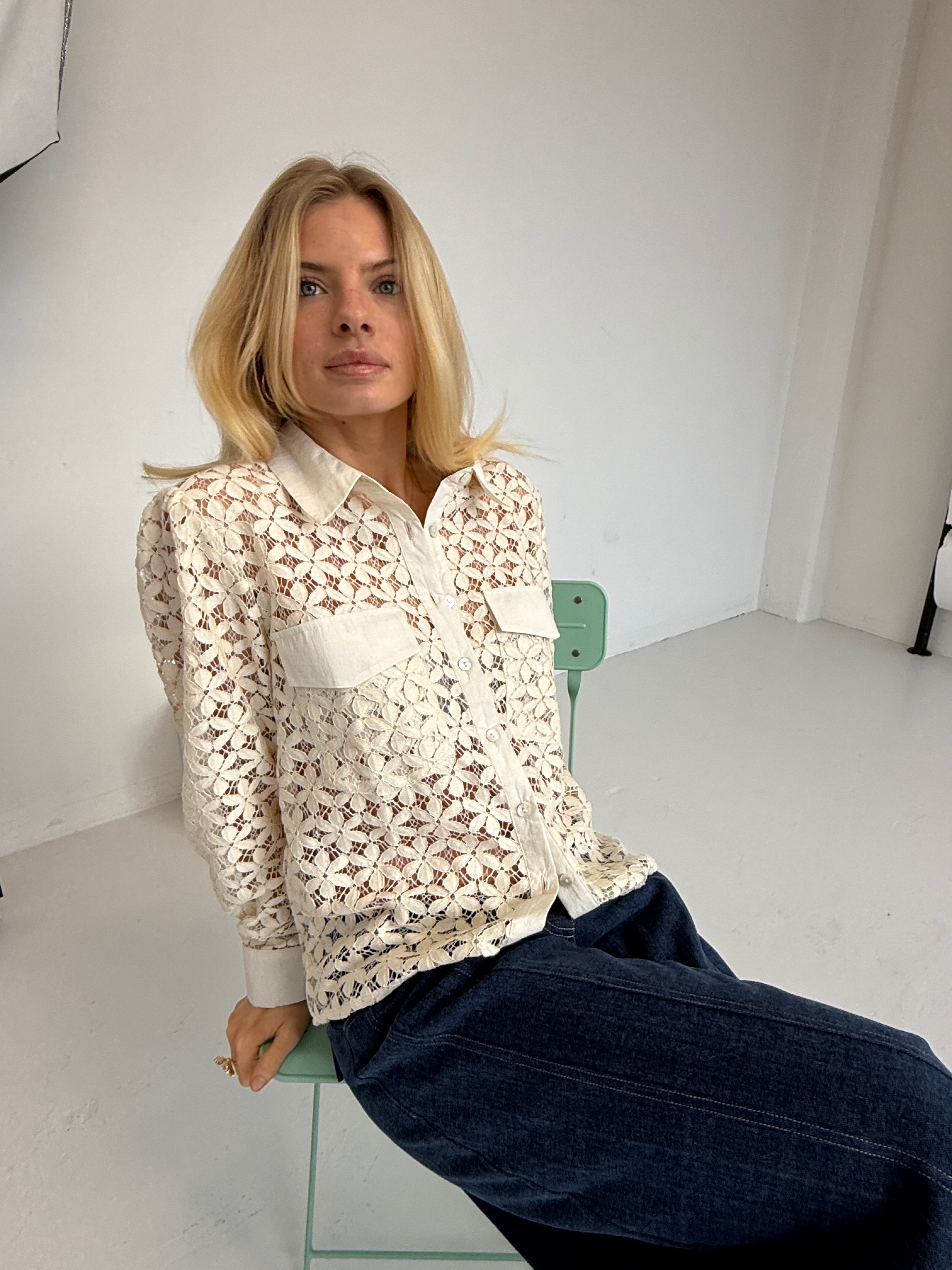 Charlotte Lace Shirt - Off White