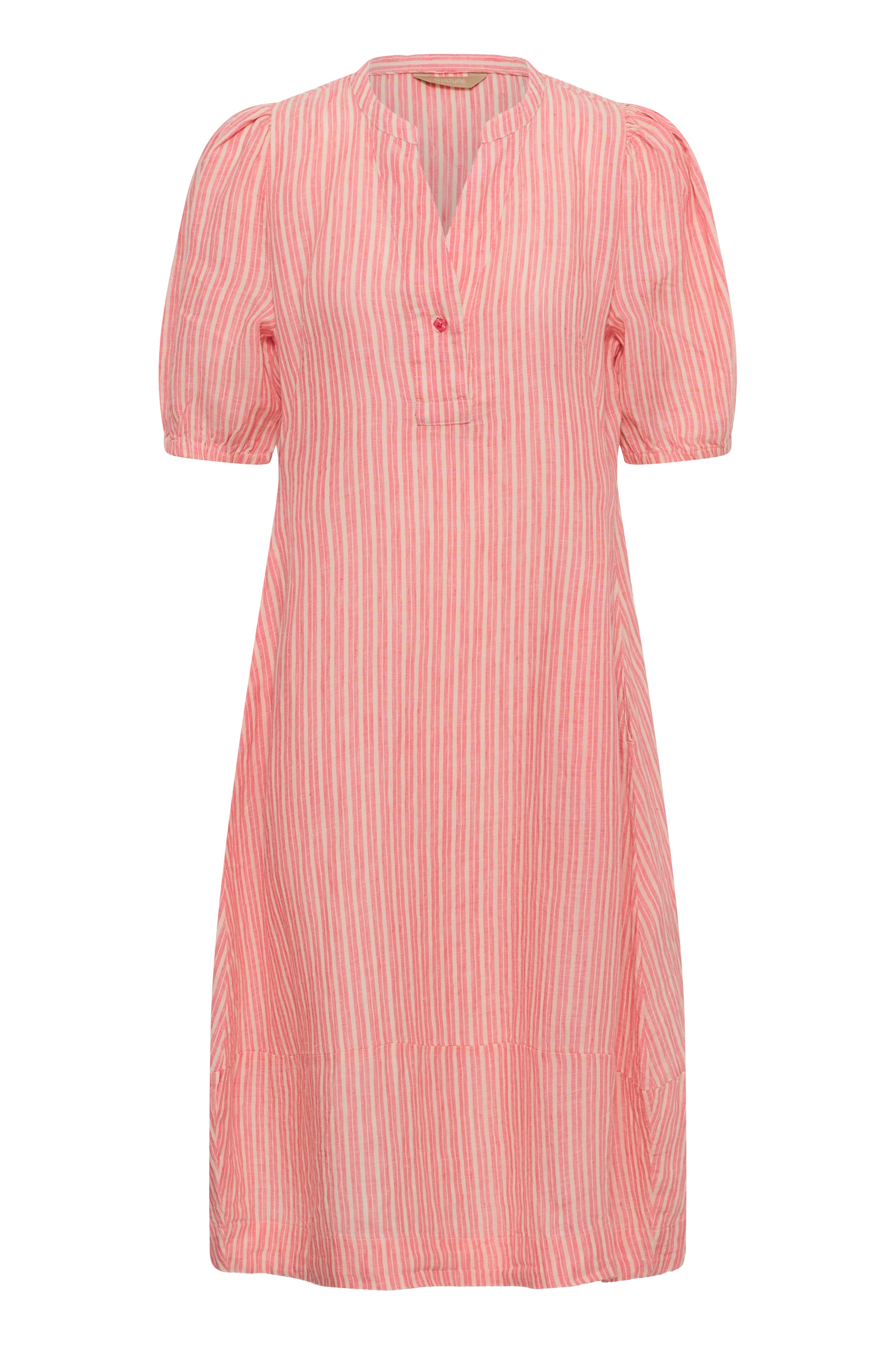 Aniela Molly SS Placket Dress  - Sugar Coral/Whitecap Stripe